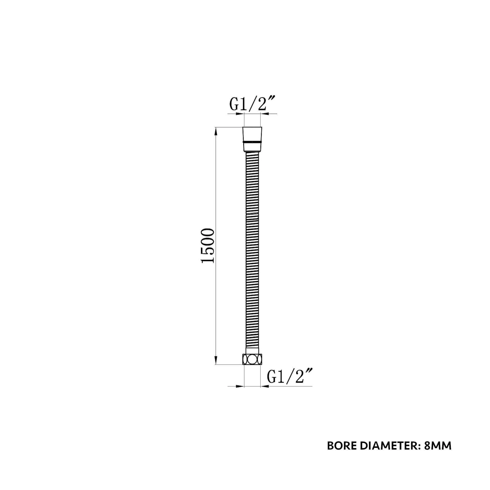 Flex shower hose stainless steel 1.5m standard bore - antique brass - Image 7