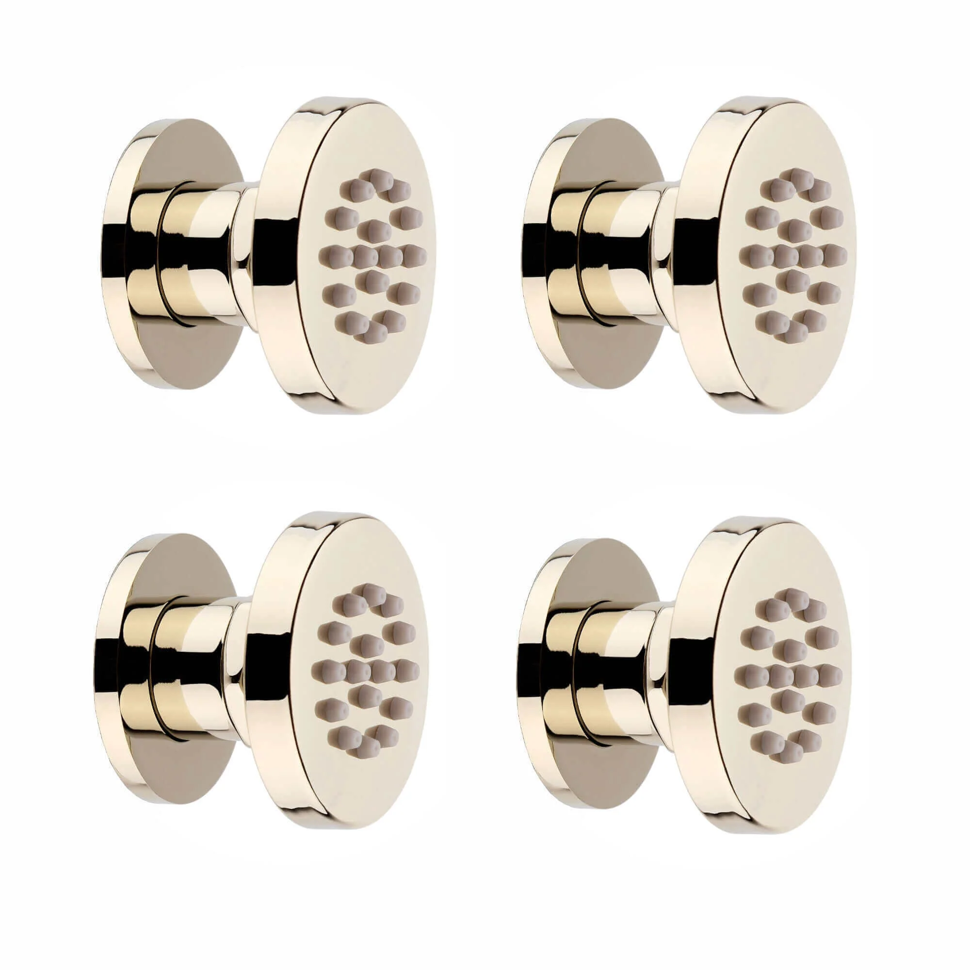 4 x round shower body jets - gold