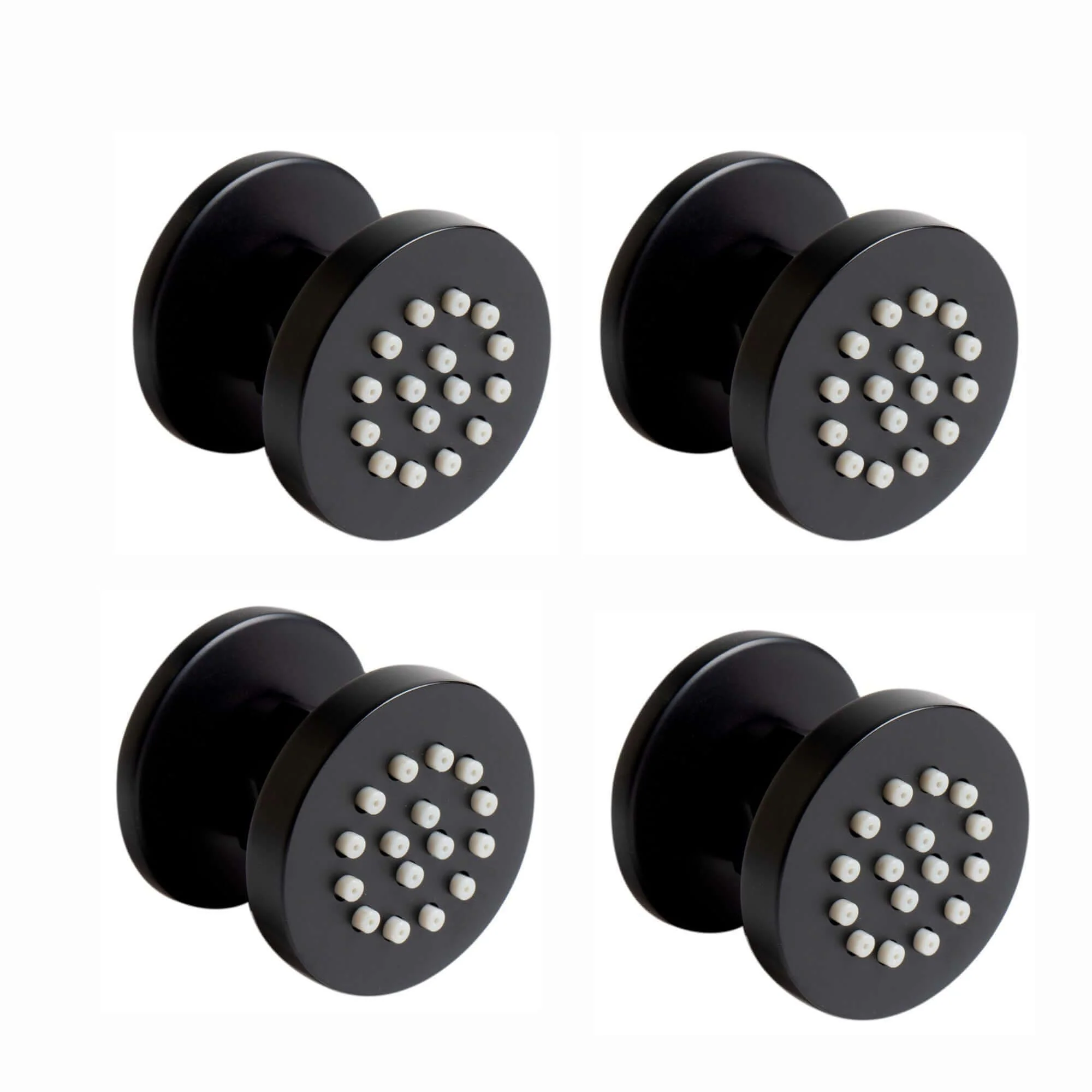 4 x round shower body jets - matt black