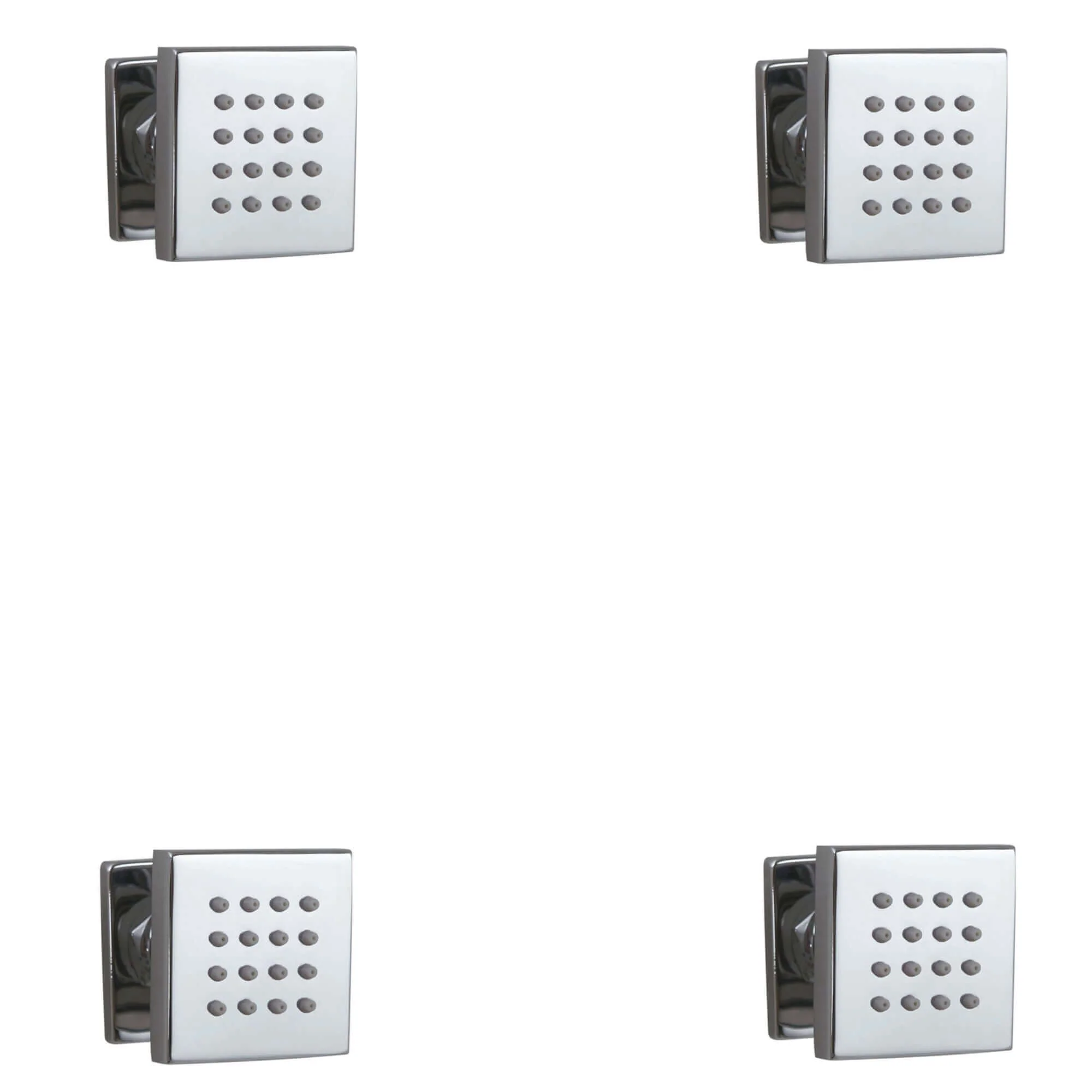 4 x square shower body jets - chrome
