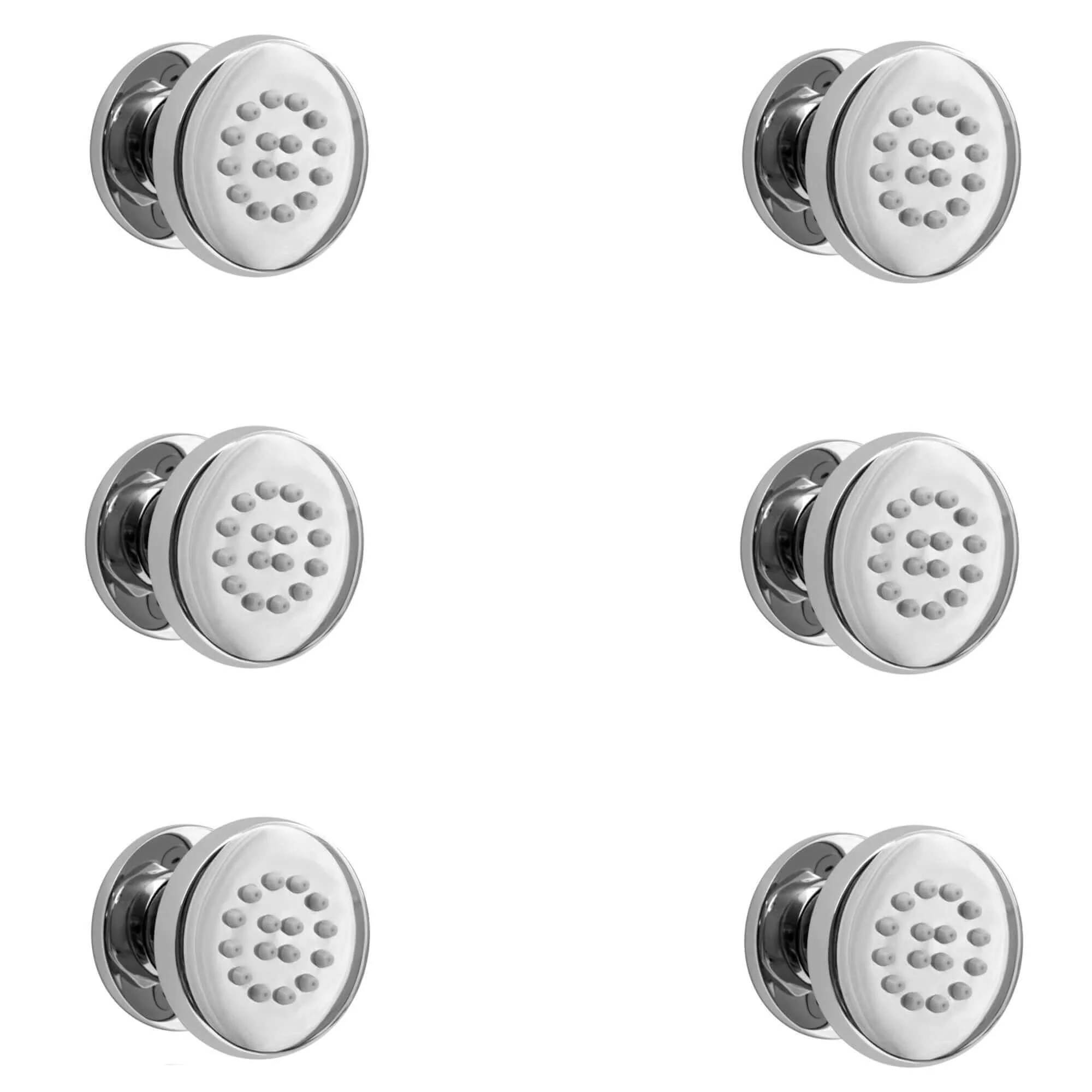 6 x round shower body jets - chrome