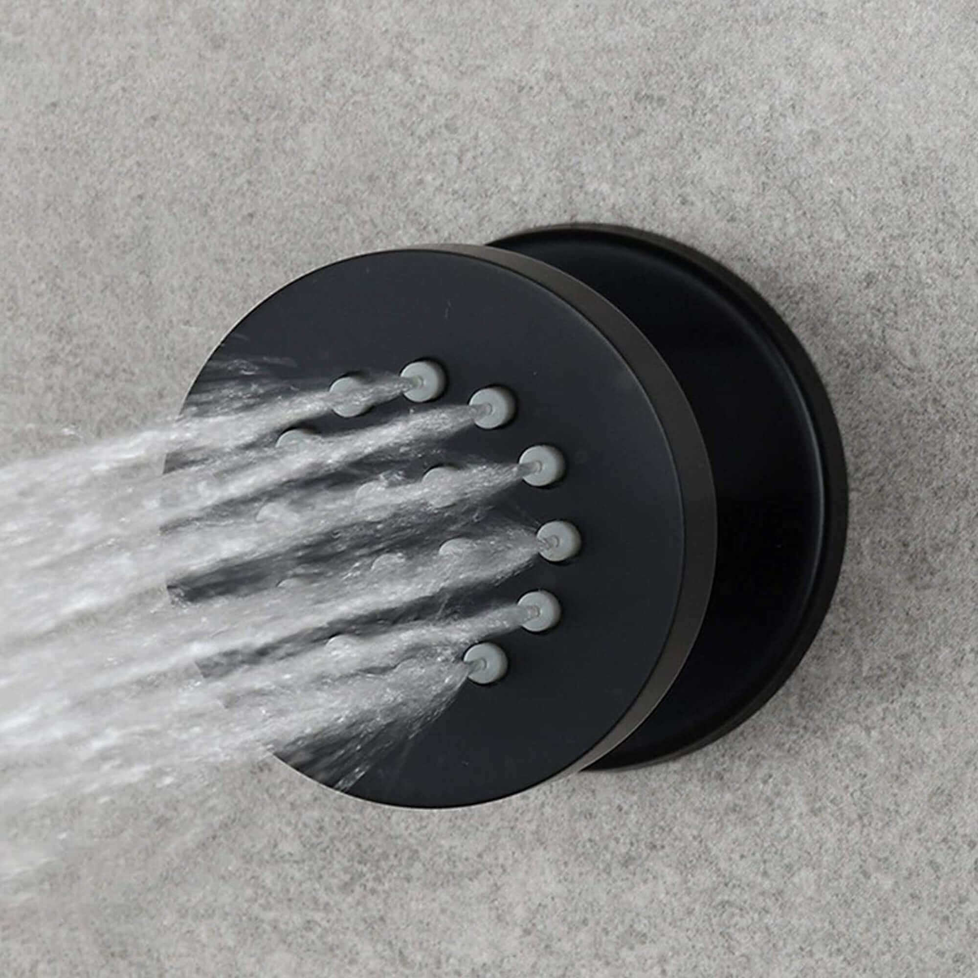 6 x round shower body jets - matt black - Image 2