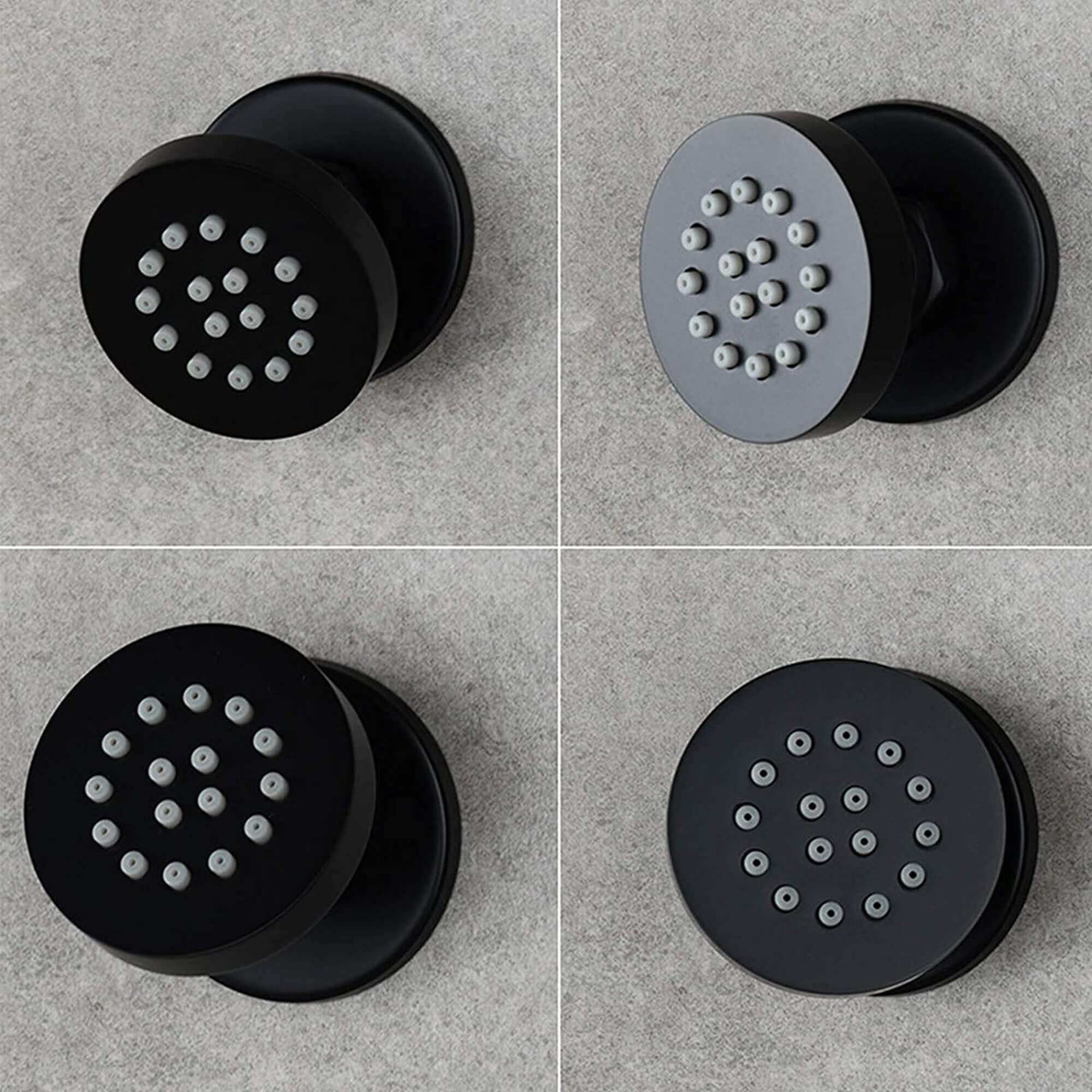 6 x round shower body jets - matt black - Image 3