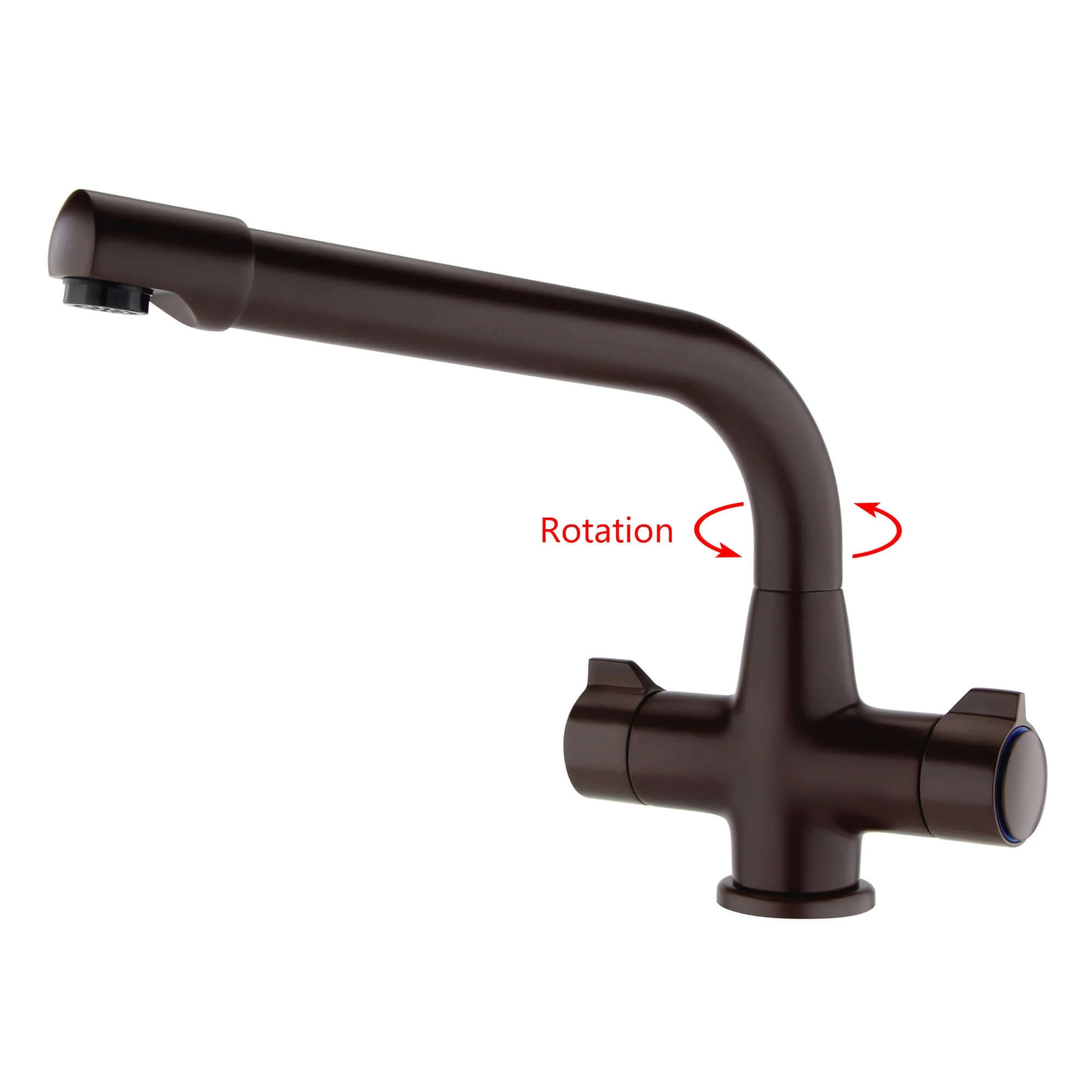 Alpha dual flow kitchen sink tap twin lever - brown - Image 2