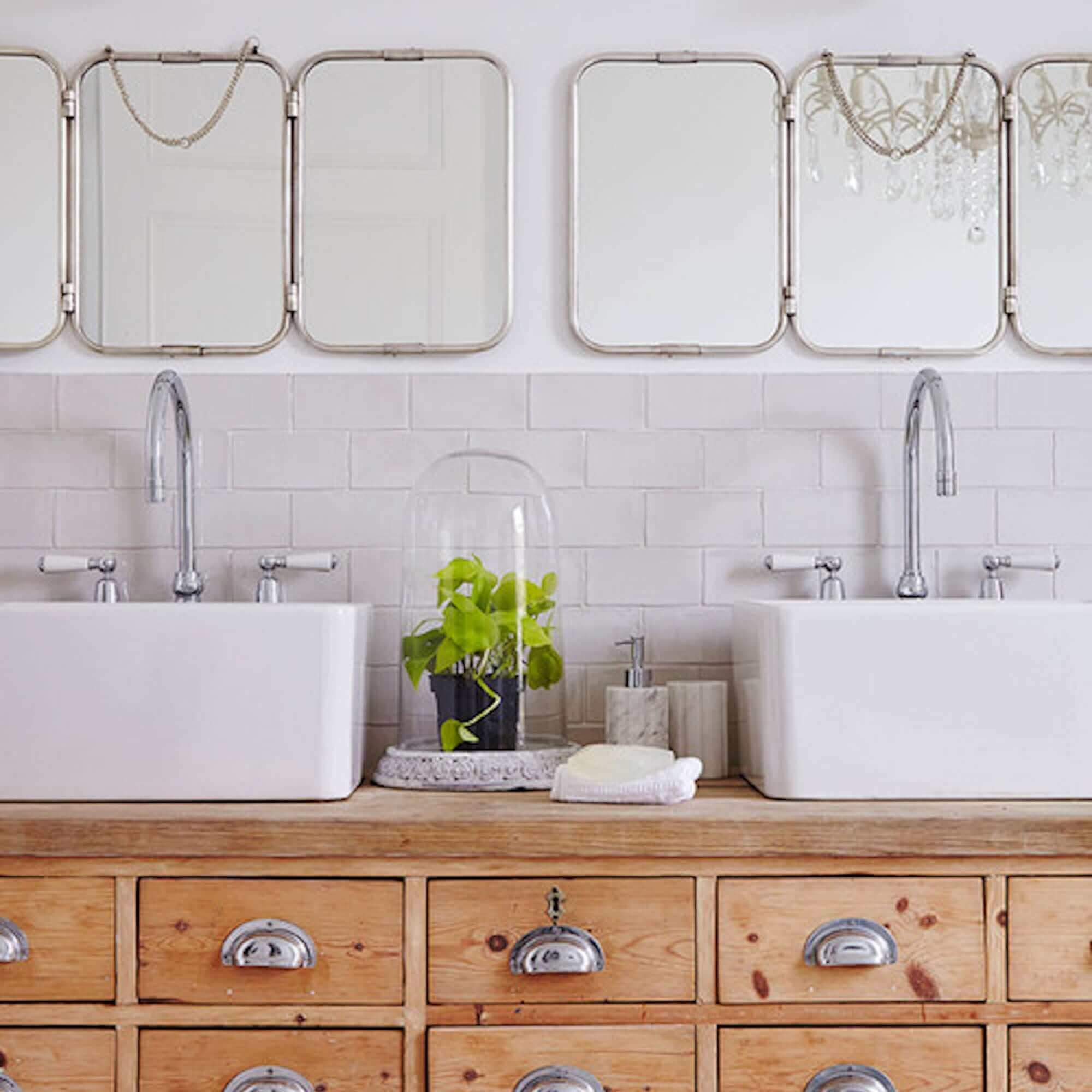 Astbury traditional bridge kitchen mixer tap with white ceramic levers deck mounted - chrome - Image 3