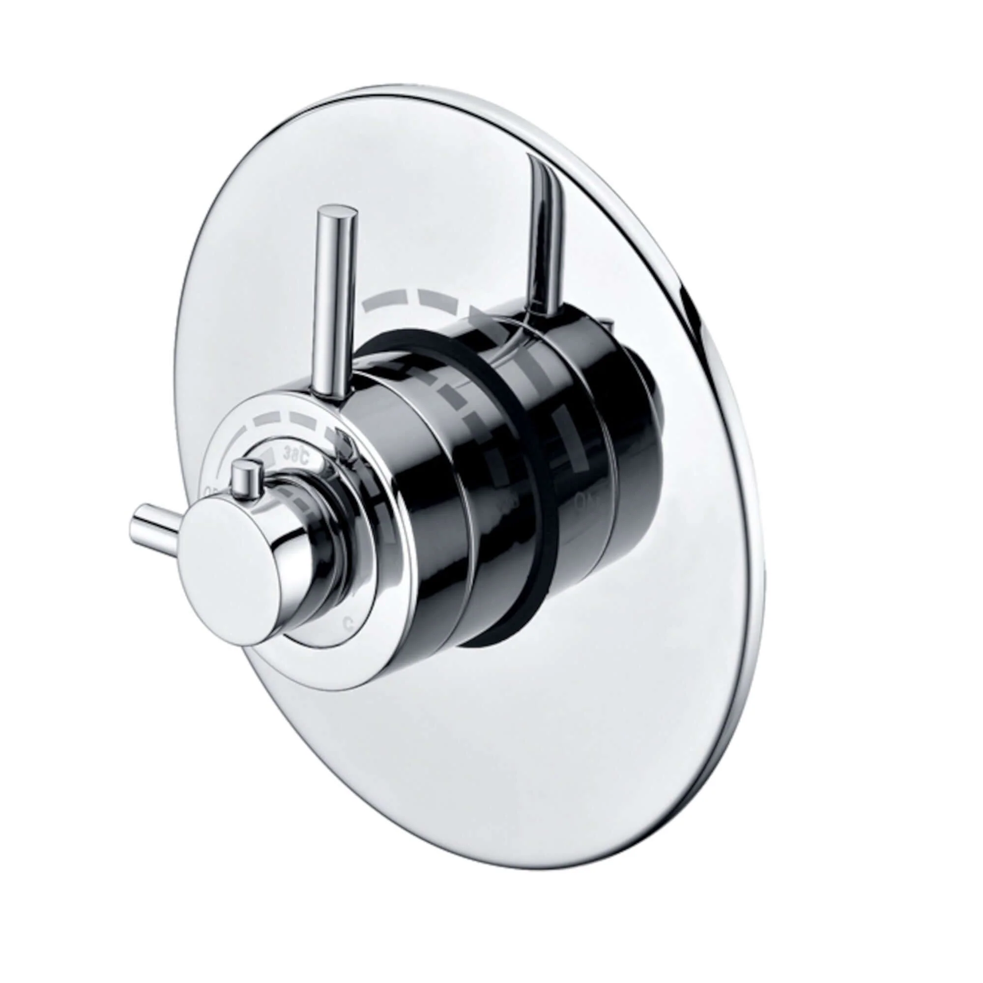 Azure modern concealed thermostatic concentric shower valve - chrome