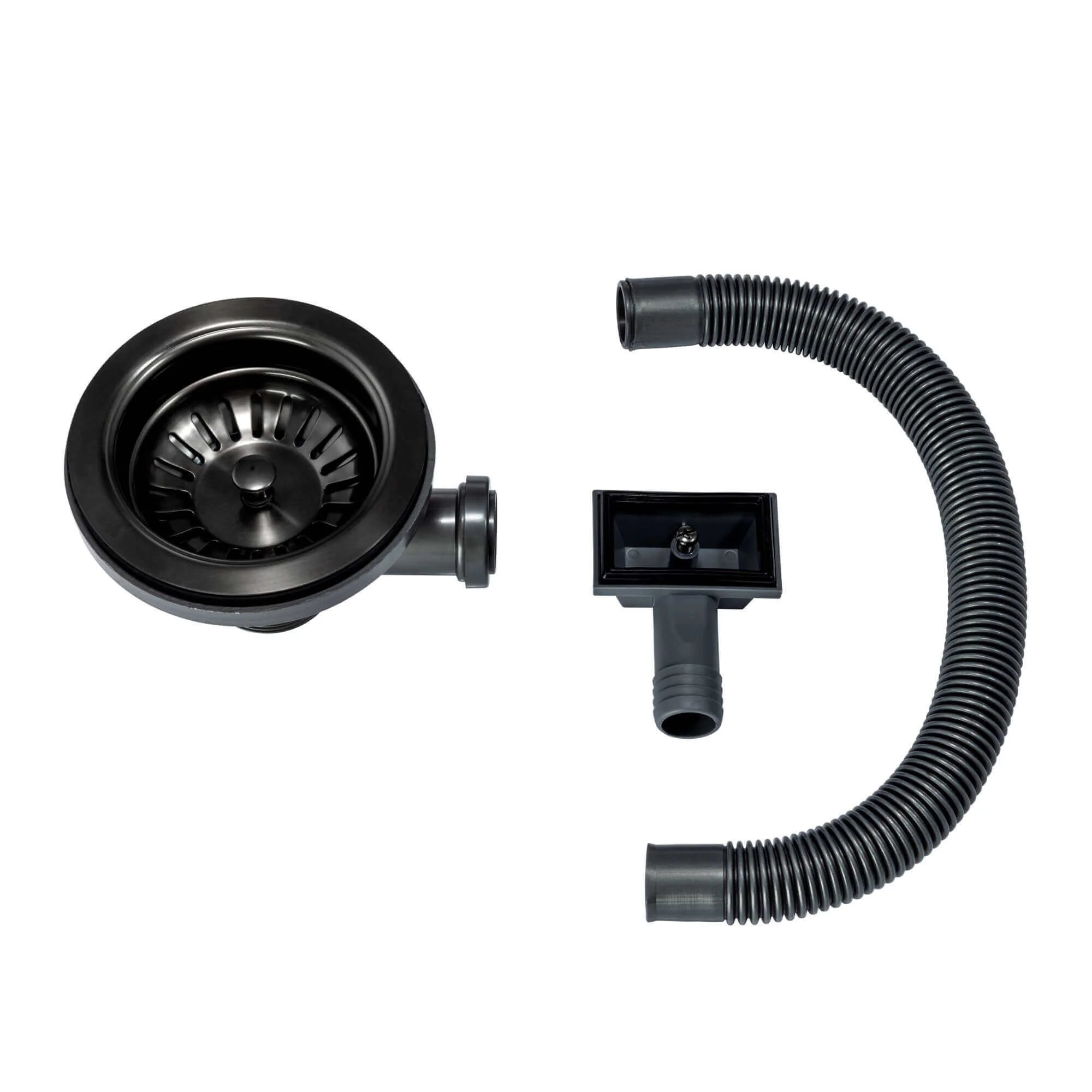 Bali 760mm x 455mm 1.0 bowl undermount or topmount kitchen sink with overflow - gunmetal grey stainless steel - Image 5
