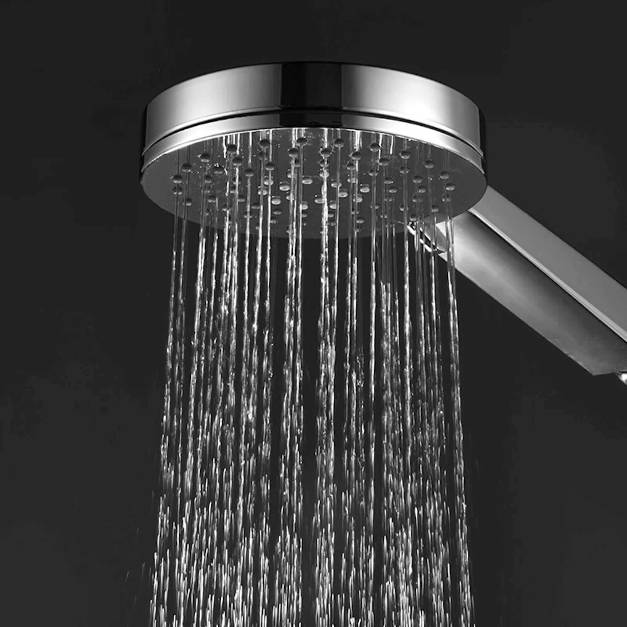 Carre Dual Rigid Riser Kit Round Ultra Slim Overhead Rain Shower & 3 Setting Handheld Shower - Chrome - Image 4