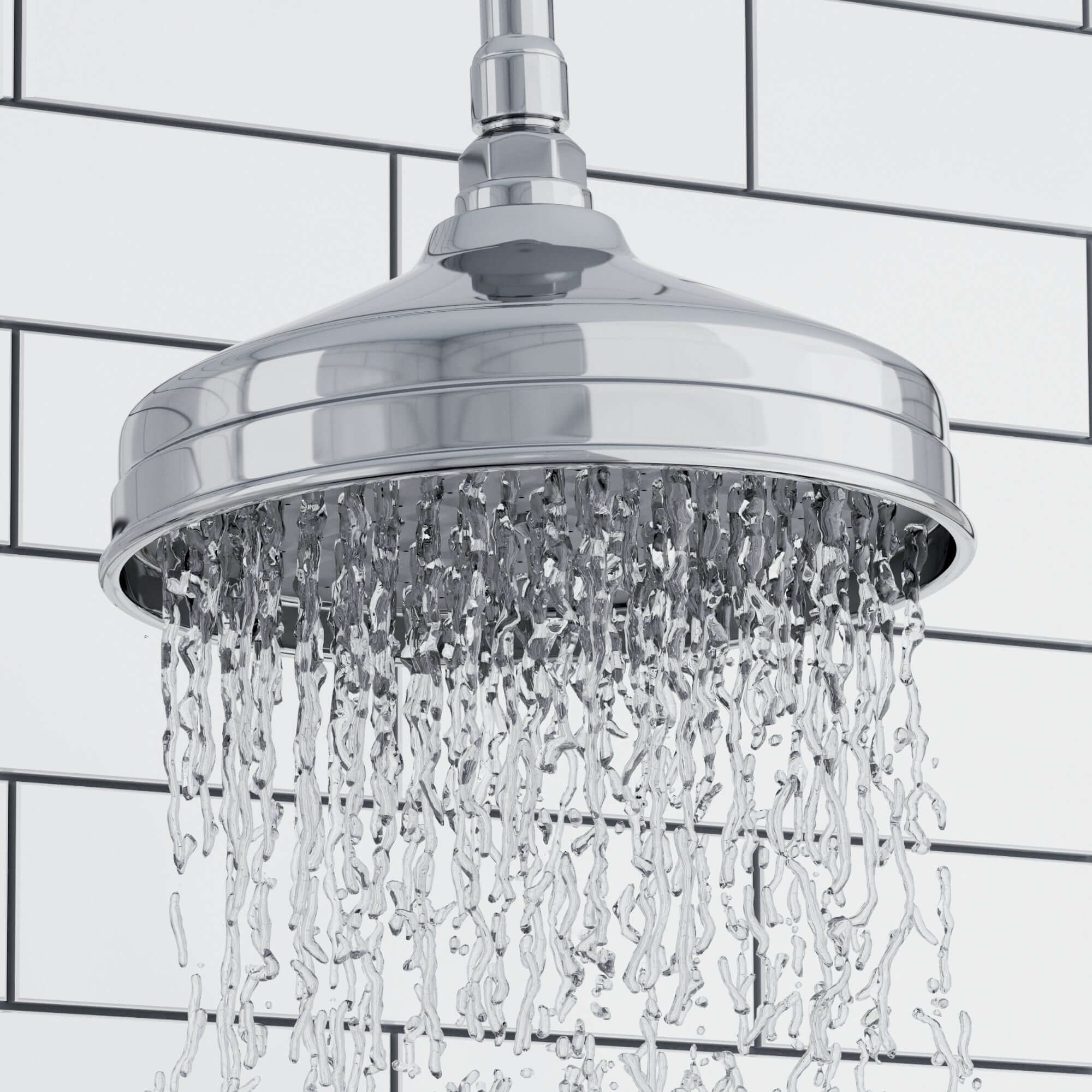 Carre Dual Rigid Riser Kit Traditional Solid Brass Overhead Rain Shower & Brass Handheld Shower - Chrome - Image 3