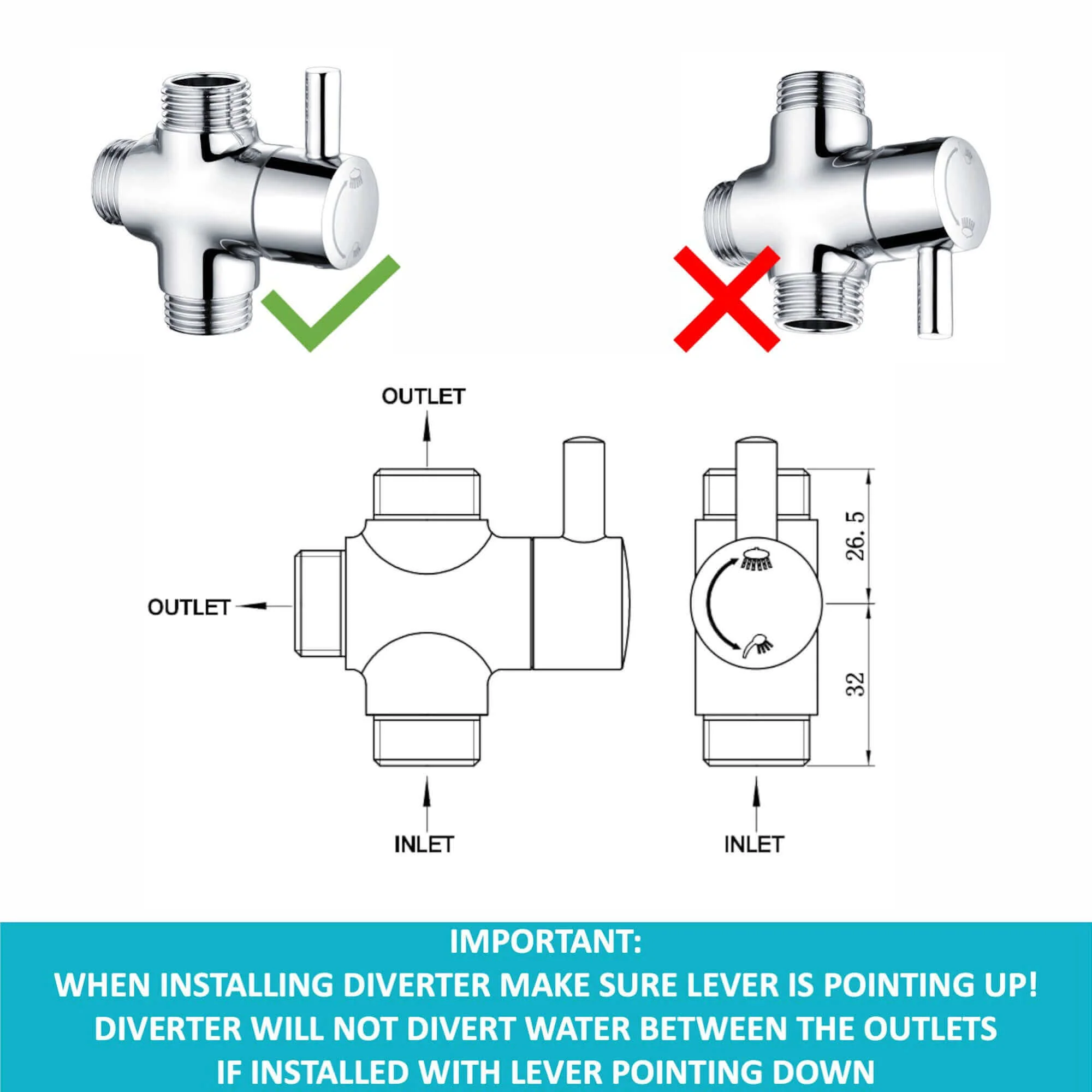 Carre shower adjustable rigid riser rail angled with 2 wall brackets, handset bracket, diverter, connecting hose - black - Image 2