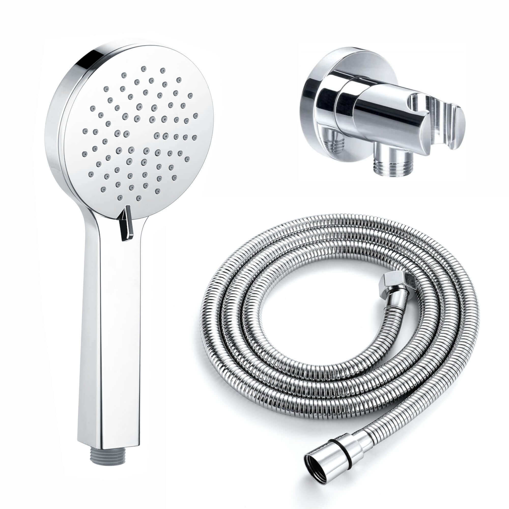 Contemporary 3 Function Hand Shower Kit Incl. Hose And Wall Bracket With Outlet - Chrome