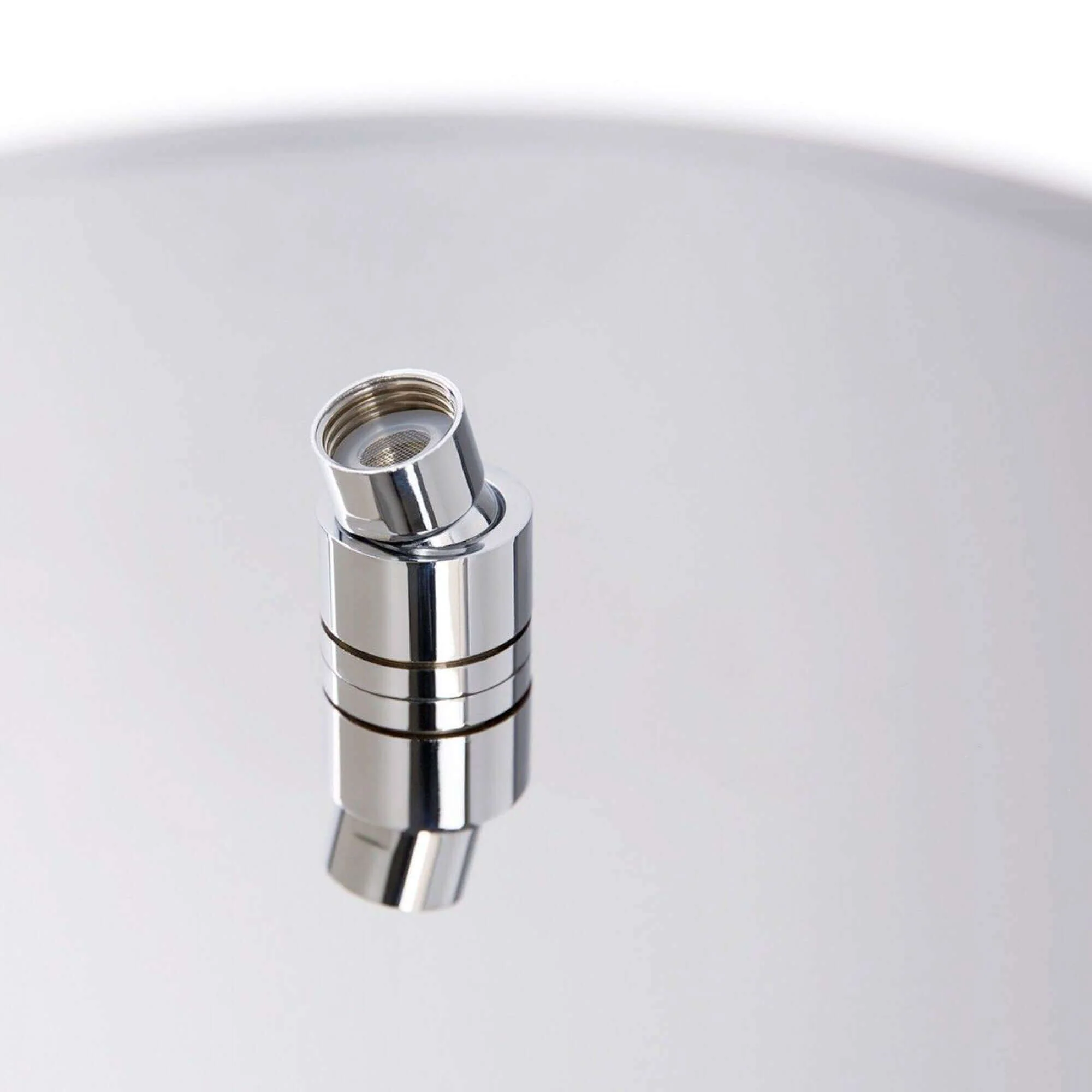 Contemporary Ceiling Fixed Round Ultra Slim Stainless Steel Shower Head 16" With 180mm Ceiling Shower Arm - Chrome - Image 4