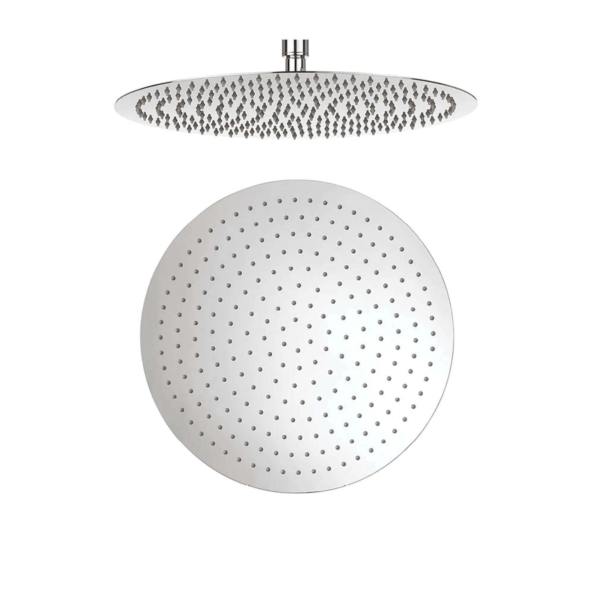 Contemporary Ceiling Fixed Round Ultra Slim Stainless Steel Shower Head 16" With 180mm Ceiling Shower Arm - Chrome - Image 5
