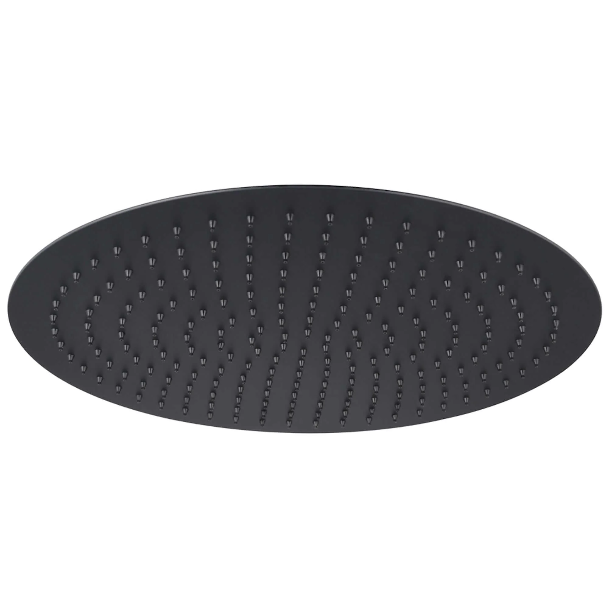 Contemporary Ceiling Fixed Round Ultra Slim Stainless Steel Shower Head 16" With 180mm Ceiling Shower Arm - Matt Black - Image 3
