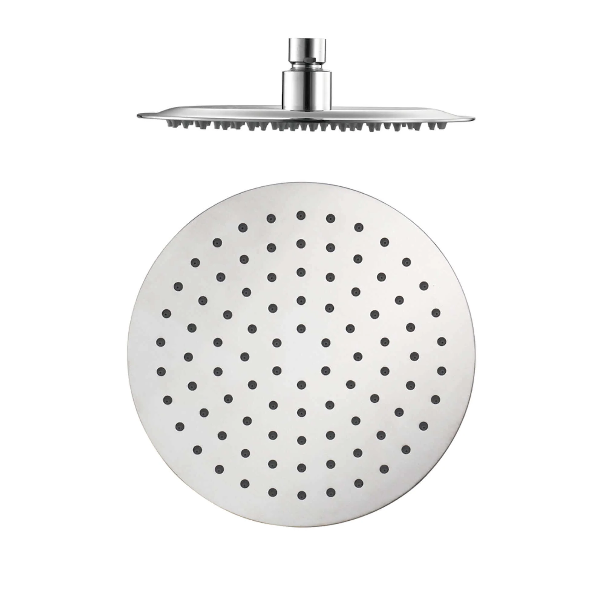 Contemporary Ceiling Fixed Round Ultra Slim Stainless Steel Shower Head 8" With 180mm Ceiling Shower Arm - Chrome - Image 5
