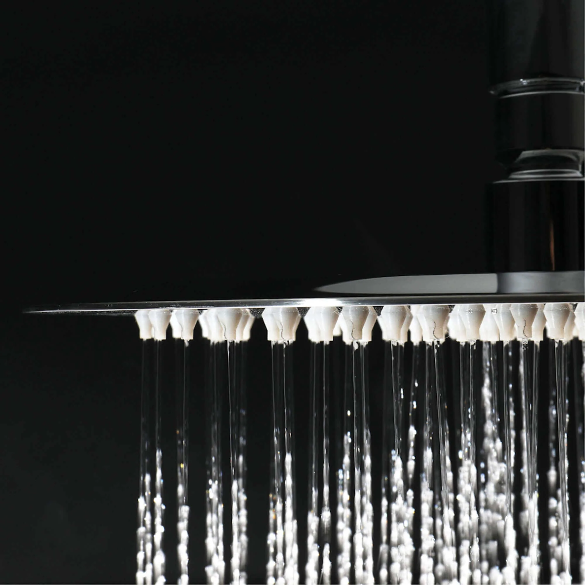 Contemporary Wall Fixed Round Ultra Slim Stainless Steel Shower Head 8" With Shower Arm - Chrome - Image 2