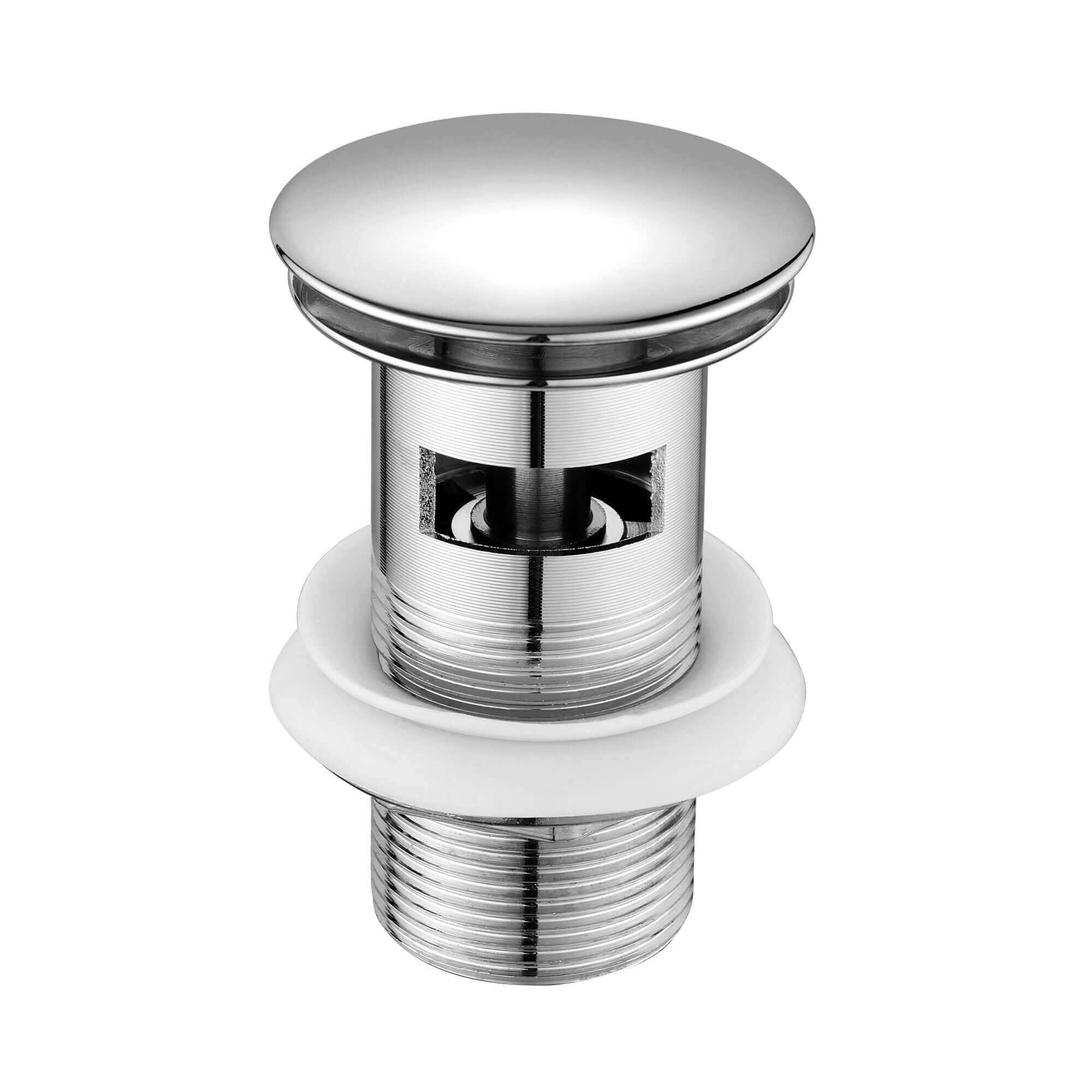 Downton basin mixer tap with white ceramic levers + slotted waste - chrome - Image 3