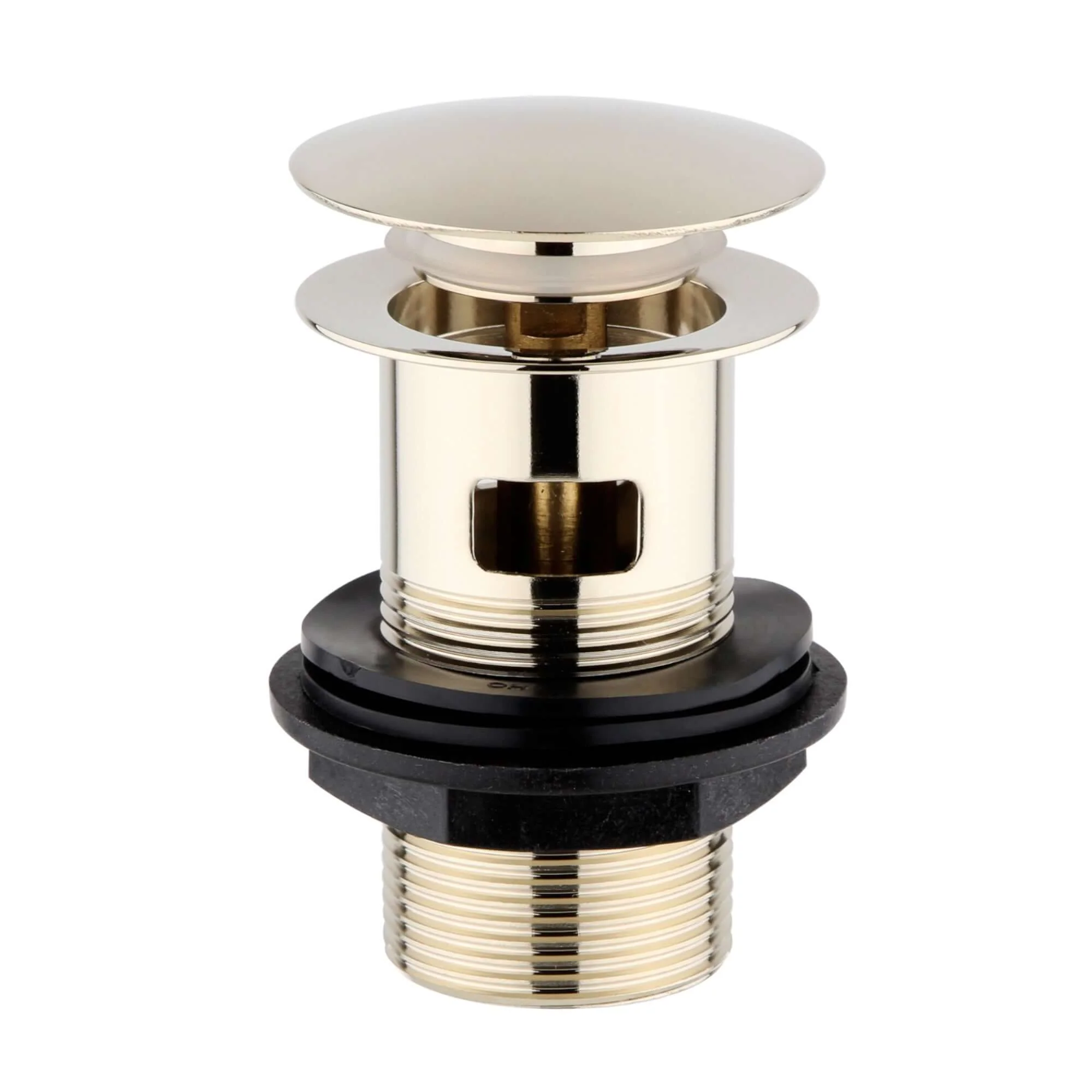 Downton basin mixer tap with white ceramic levers + slotted waste - gold - Image 3