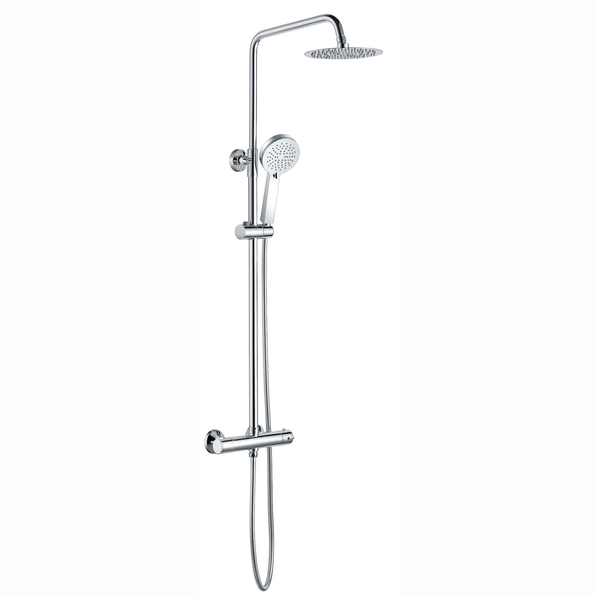 Dune round thermostatic shower set 200mm head & handheld - chrome
