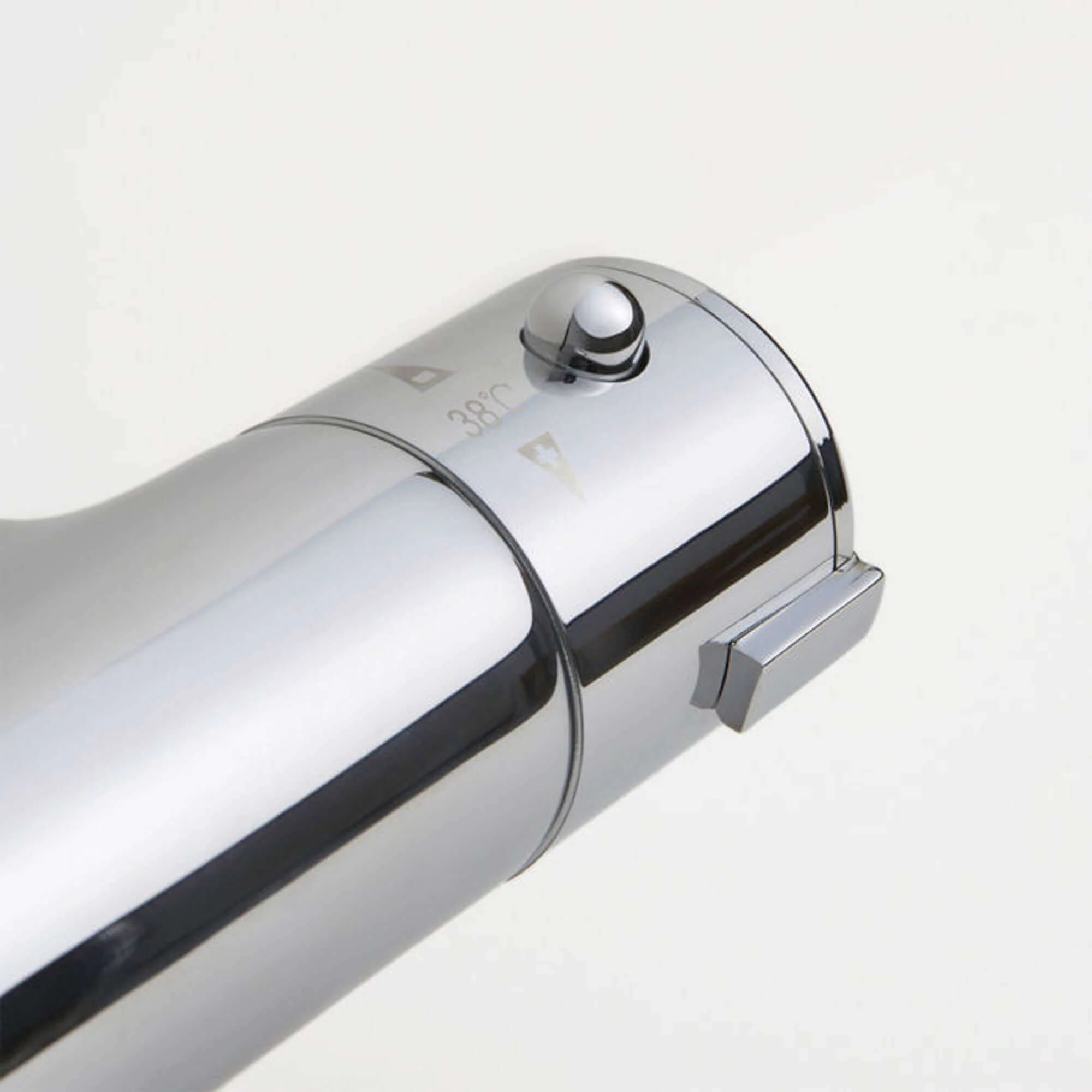 Dune thermostatic bar bath shower mixer valve with dual rigid riser kit, overhead rain shower and handheld - chrome - Image 6