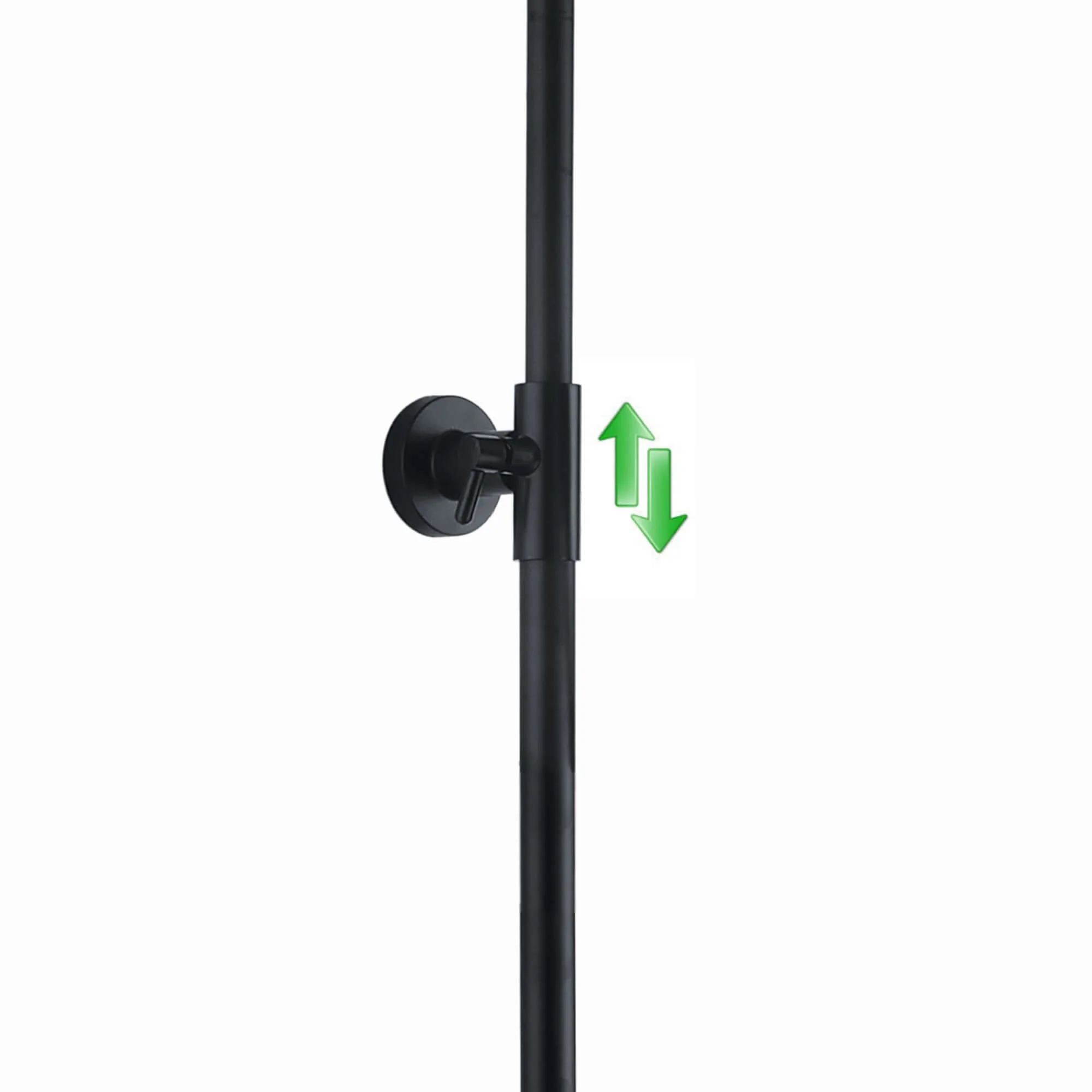 Dune thermostatic bar shower set single outlet with ultra slim 200mm overhead shower - matt black - Image 3