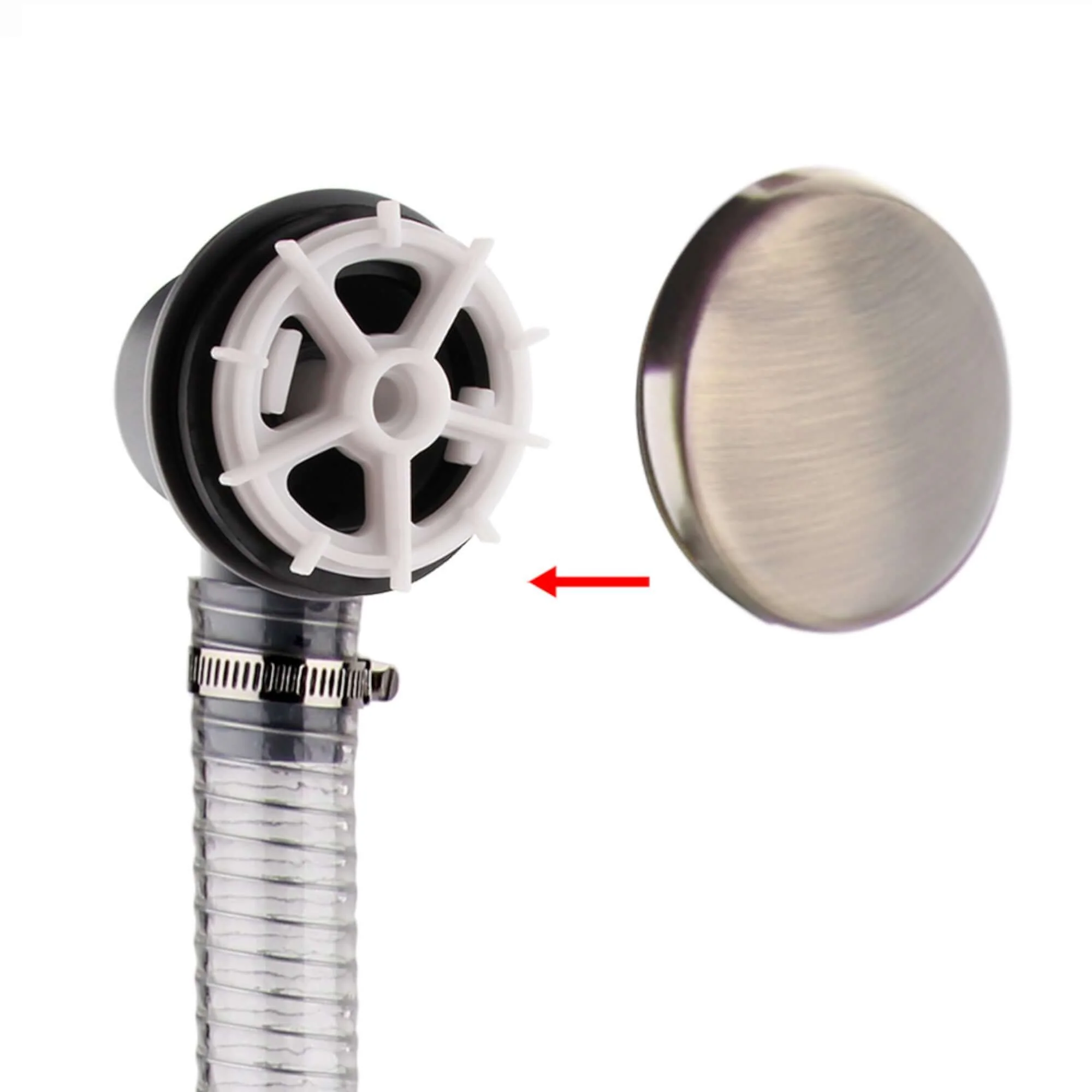 Easy clean cut to size pipe bath sprung waste & overflow (bath thickness 5-15mm) - antique brass - Image 3