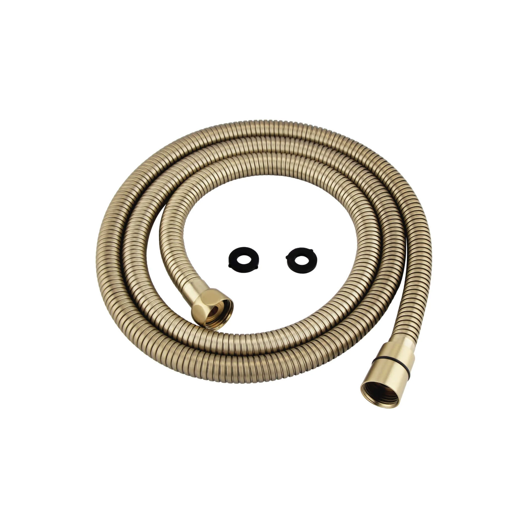 Flex shower hose stainless steel 1.5m standard bore - brushed brass