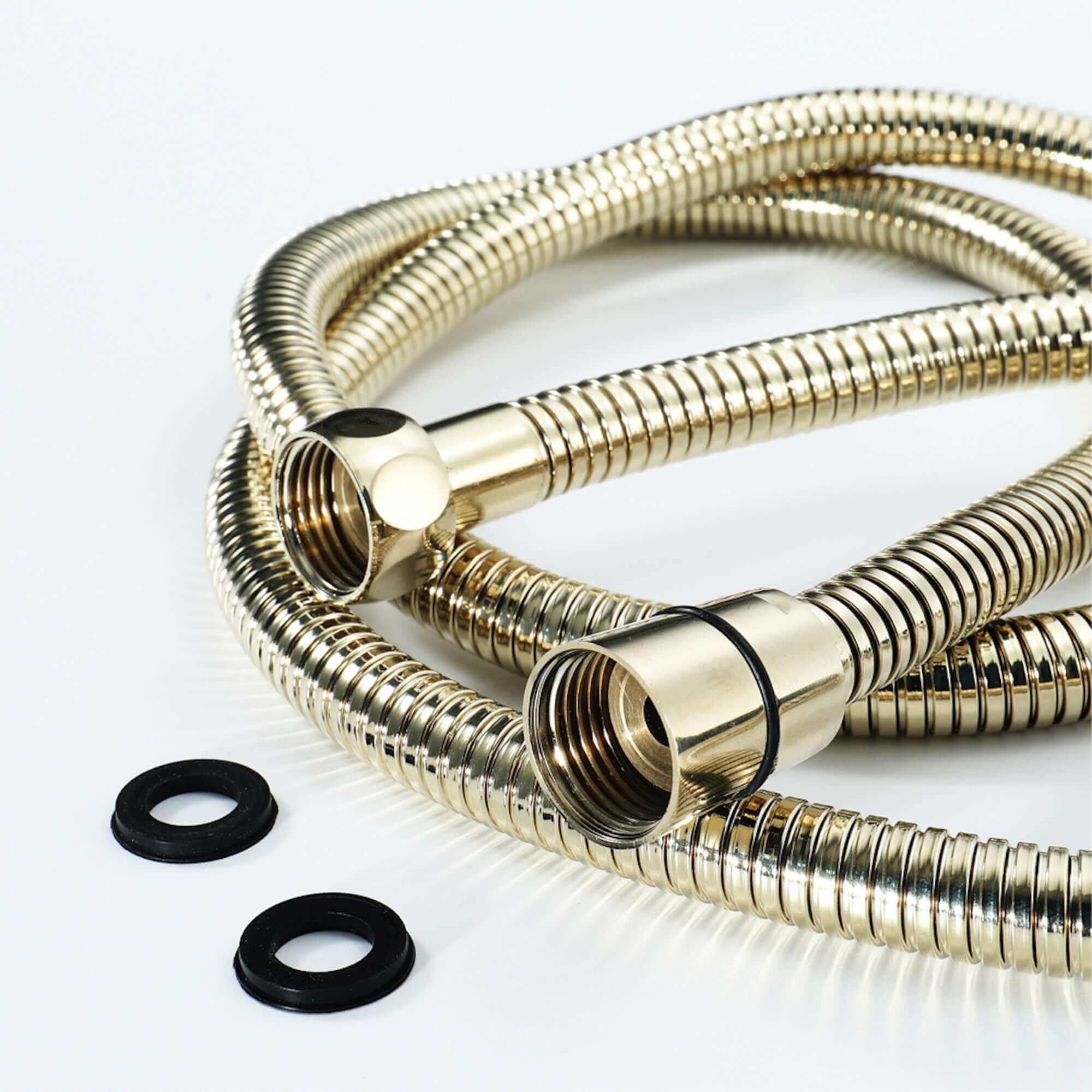 Flex shower hose stainless steel 1.75m large bore - gold - Image 2