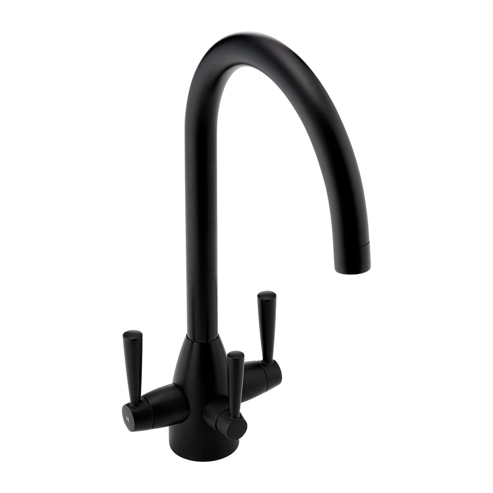 Icon modern filter tap with twin levers - black