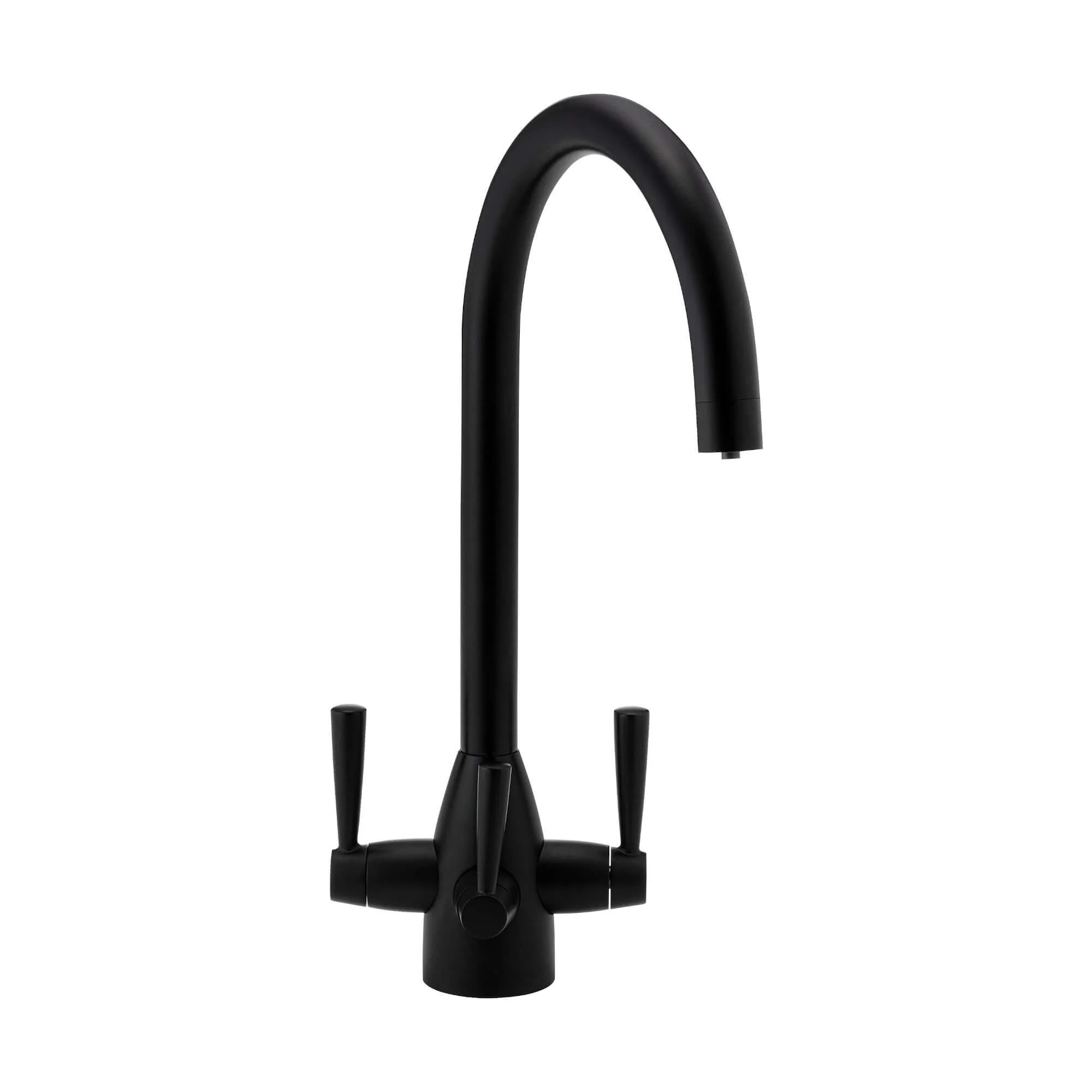 Icon modern filter tap with twin levers - black - Image 2