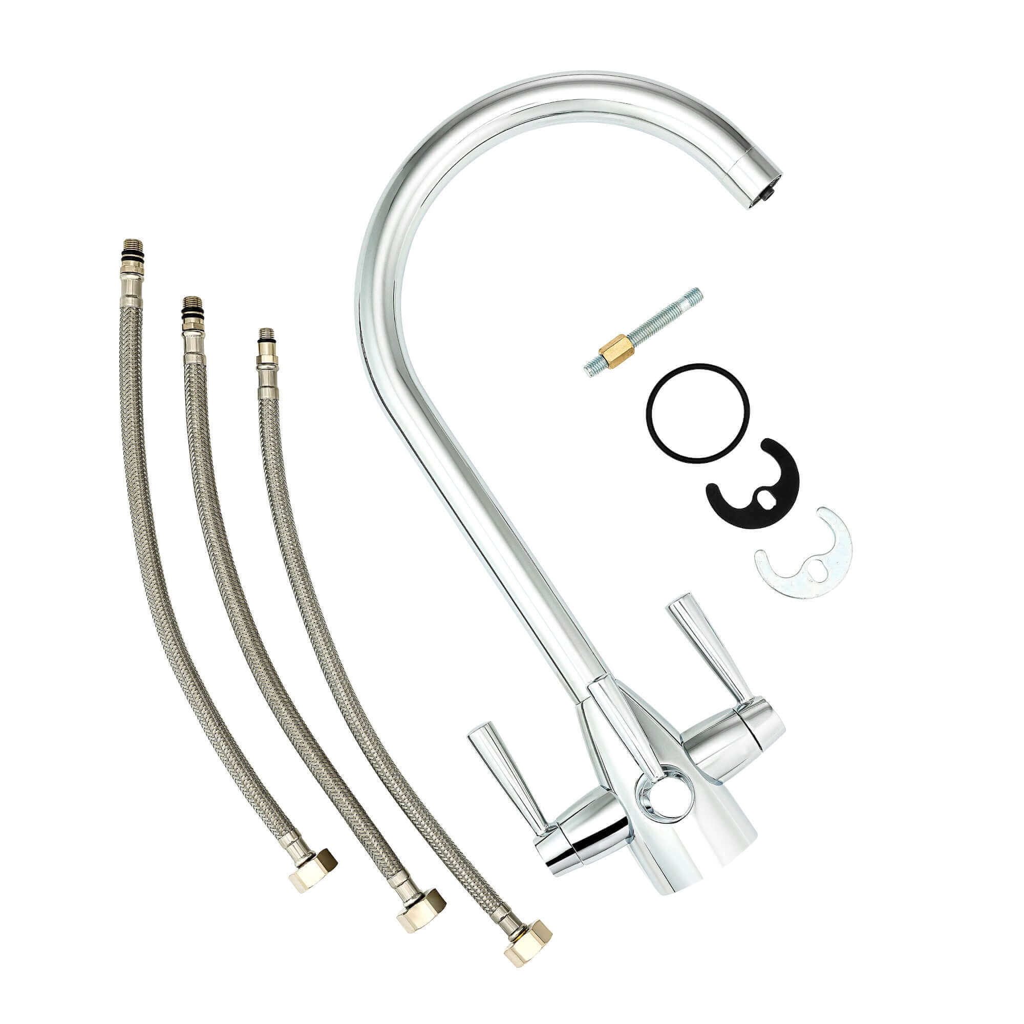 Icon modern filter tap with twin levers - chrome - Image 3