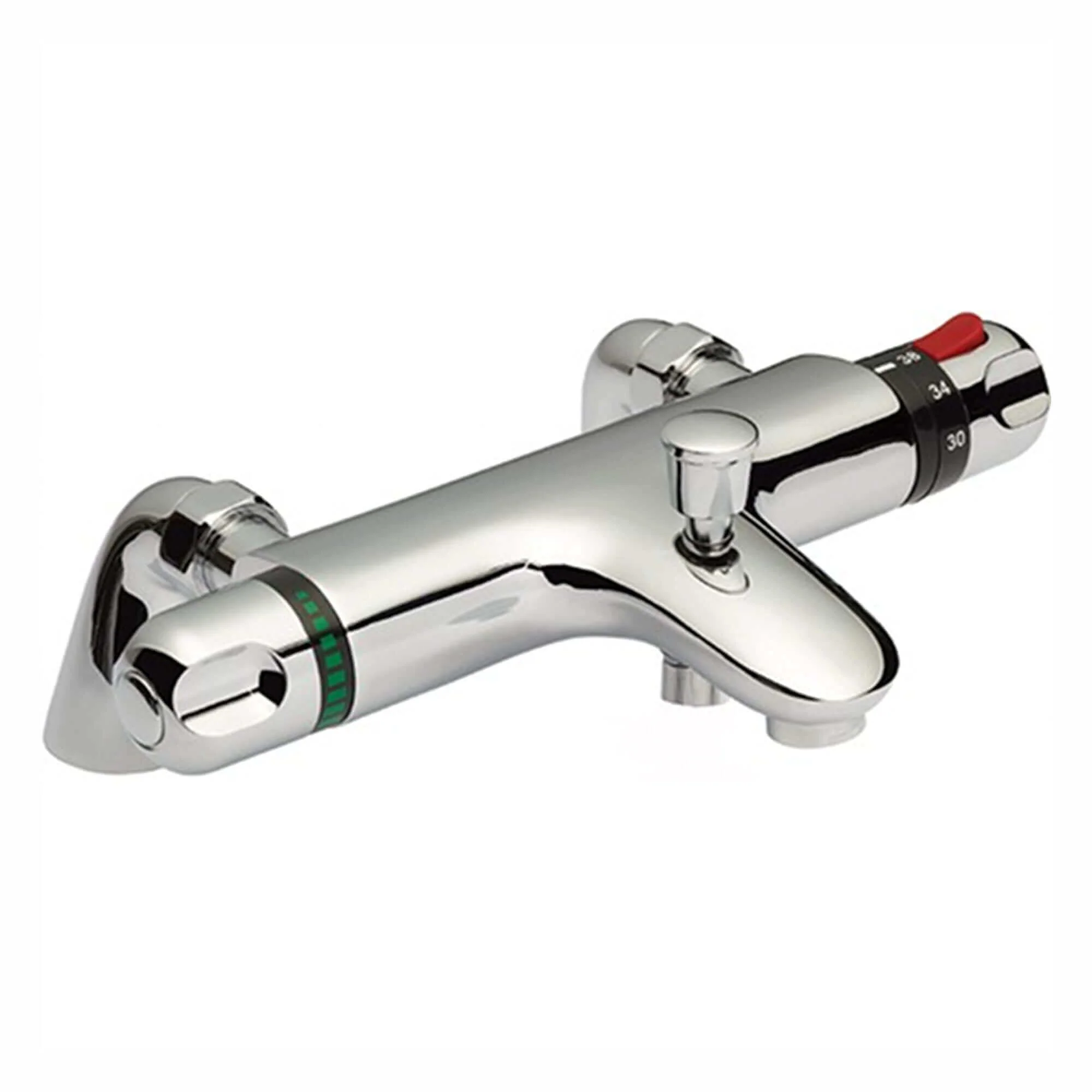 Luna thermostatic bath shower mixer tap deck mount - chrome (no handset) - Image 3