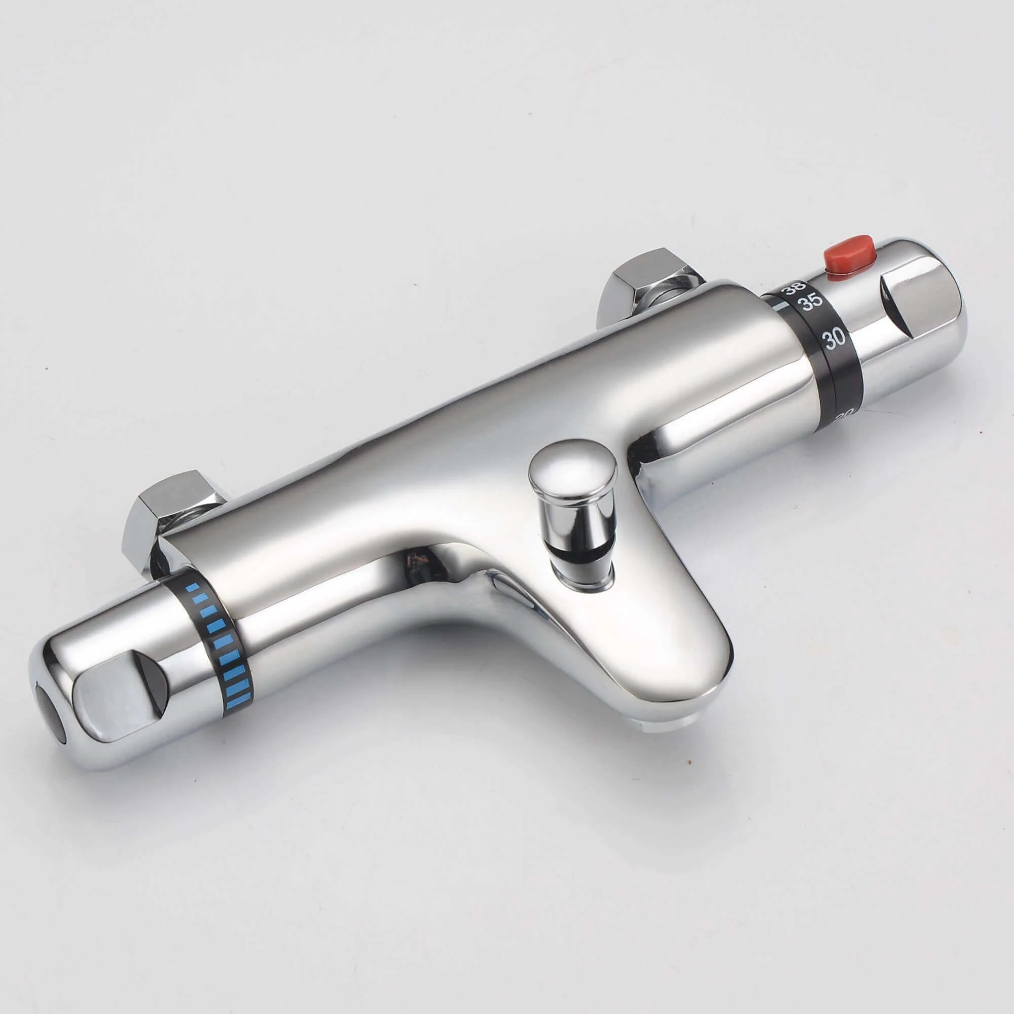Luna thermostatic bath shower mixer tap deck mount - chrome (no handset) - Image 4
