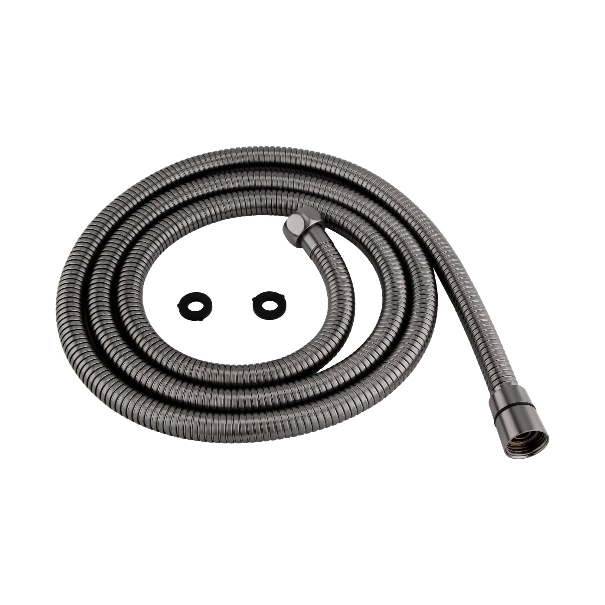 Luxury brass rectangular hand shower kit incl. hose and brass wall bracket - gunmetal grey - Image 2