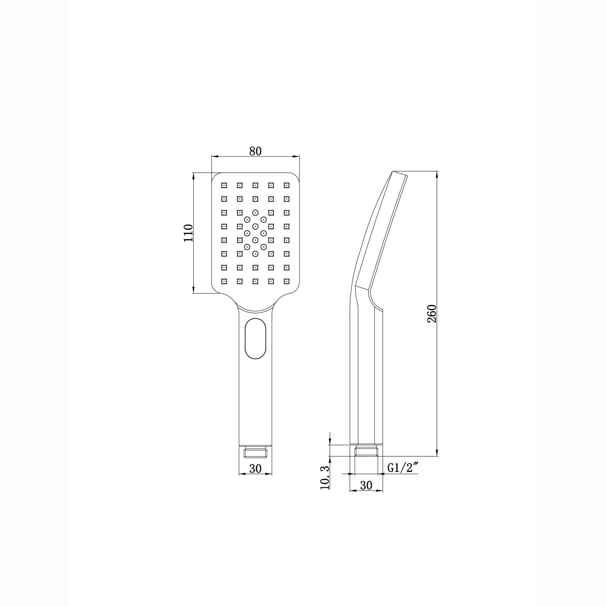 Modern square multi function hand shower 3 setting - chrome - Image 2