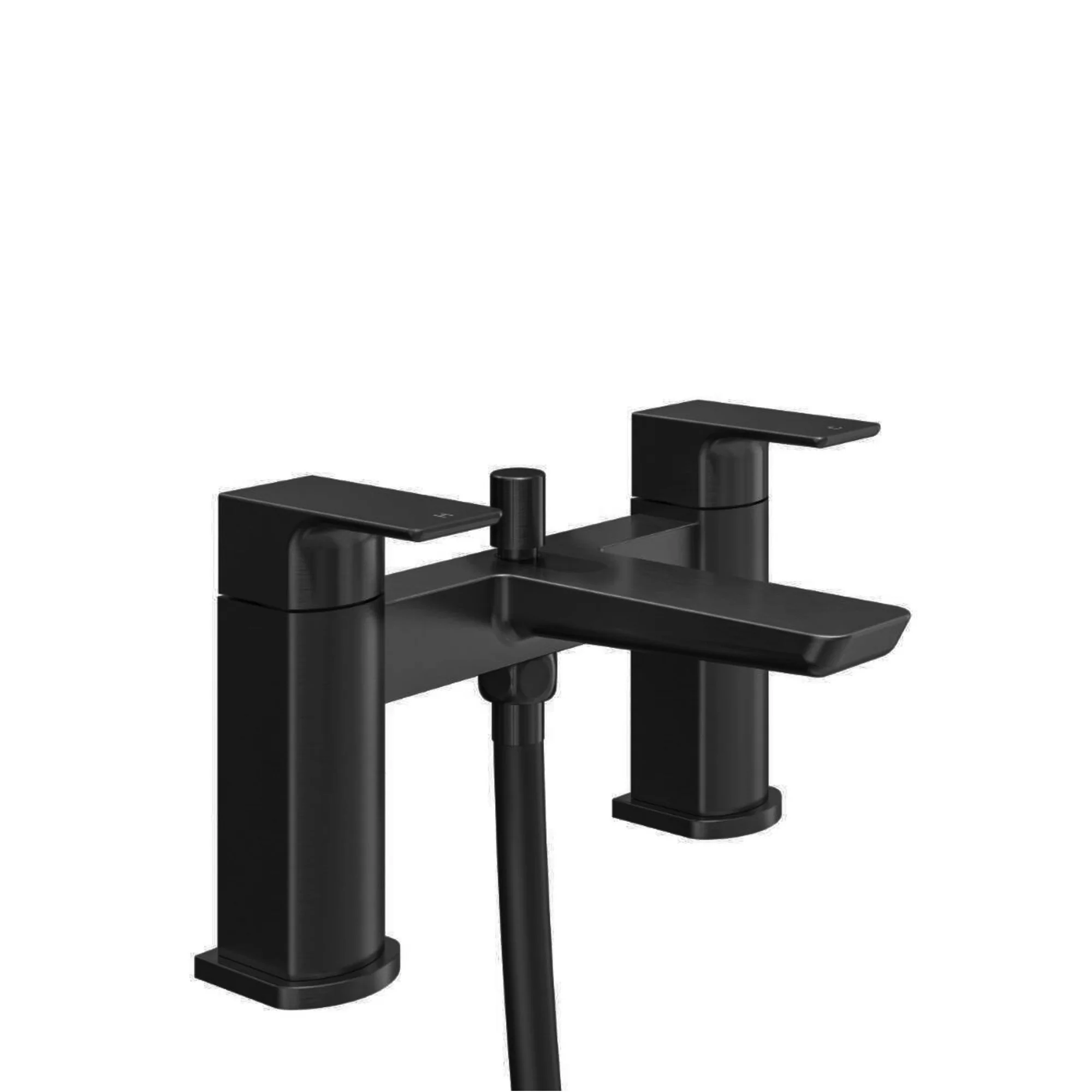Mykonos bundle incl. bath shower mixer tap with dual riser rail, basin mixer, bath and basin wastes - matt black - Image 3