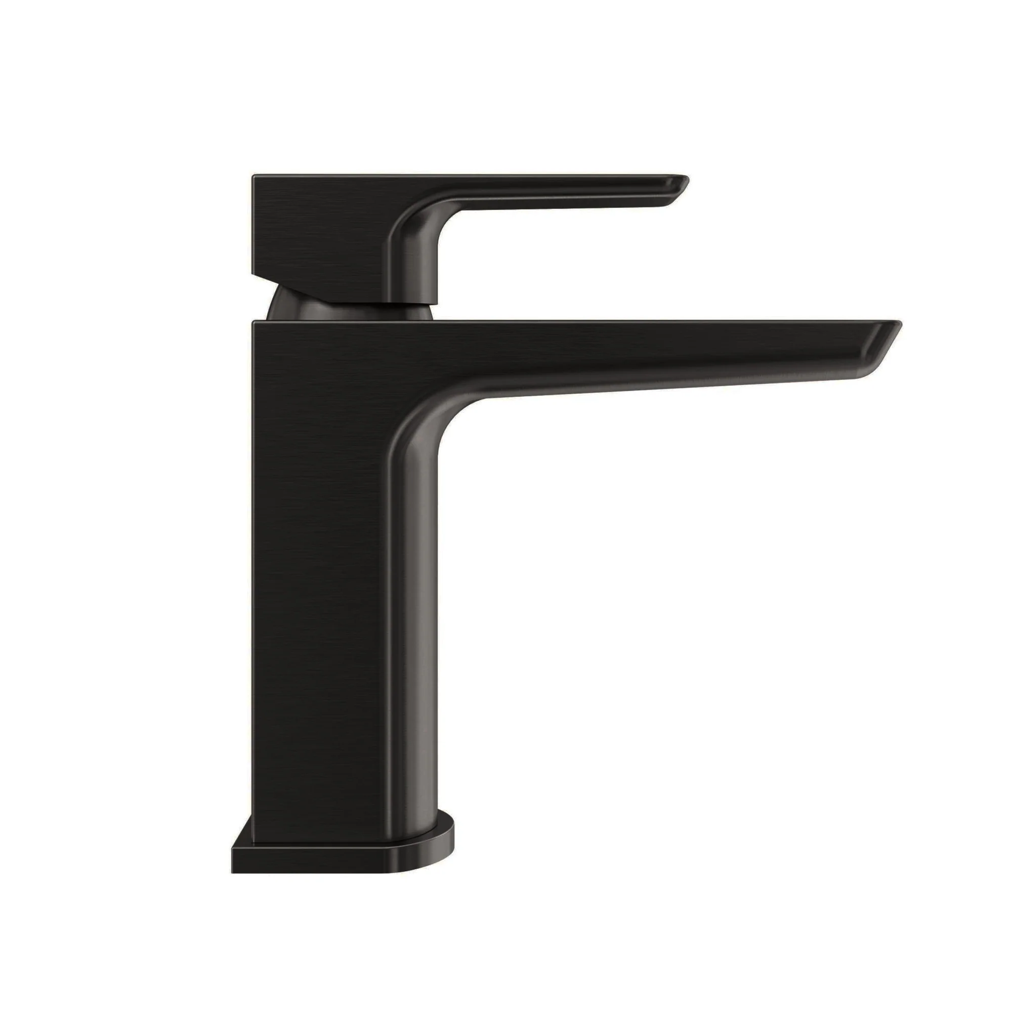 Mykonos contemporary basin sink mixer tap with waste - matt black - Image 2