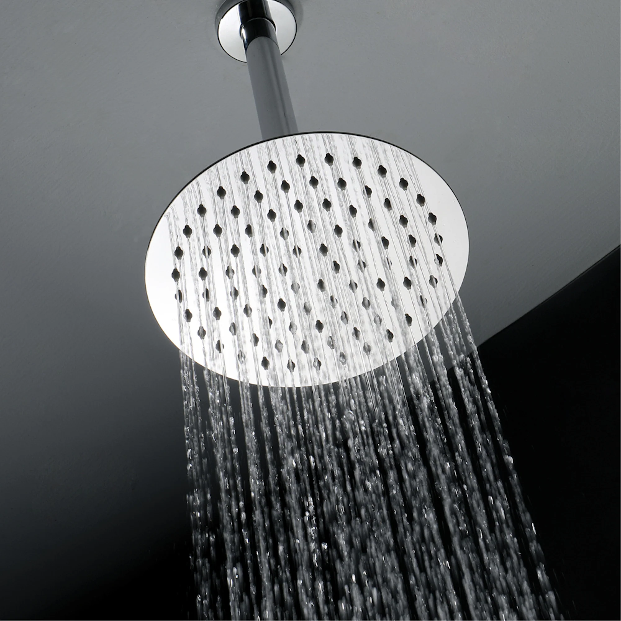Naples Contemporary Round Concealed Thermostatic Shower Set Ceiling Fixed 8" Shower Head - Chrome (1 Outlet) - Image 4
