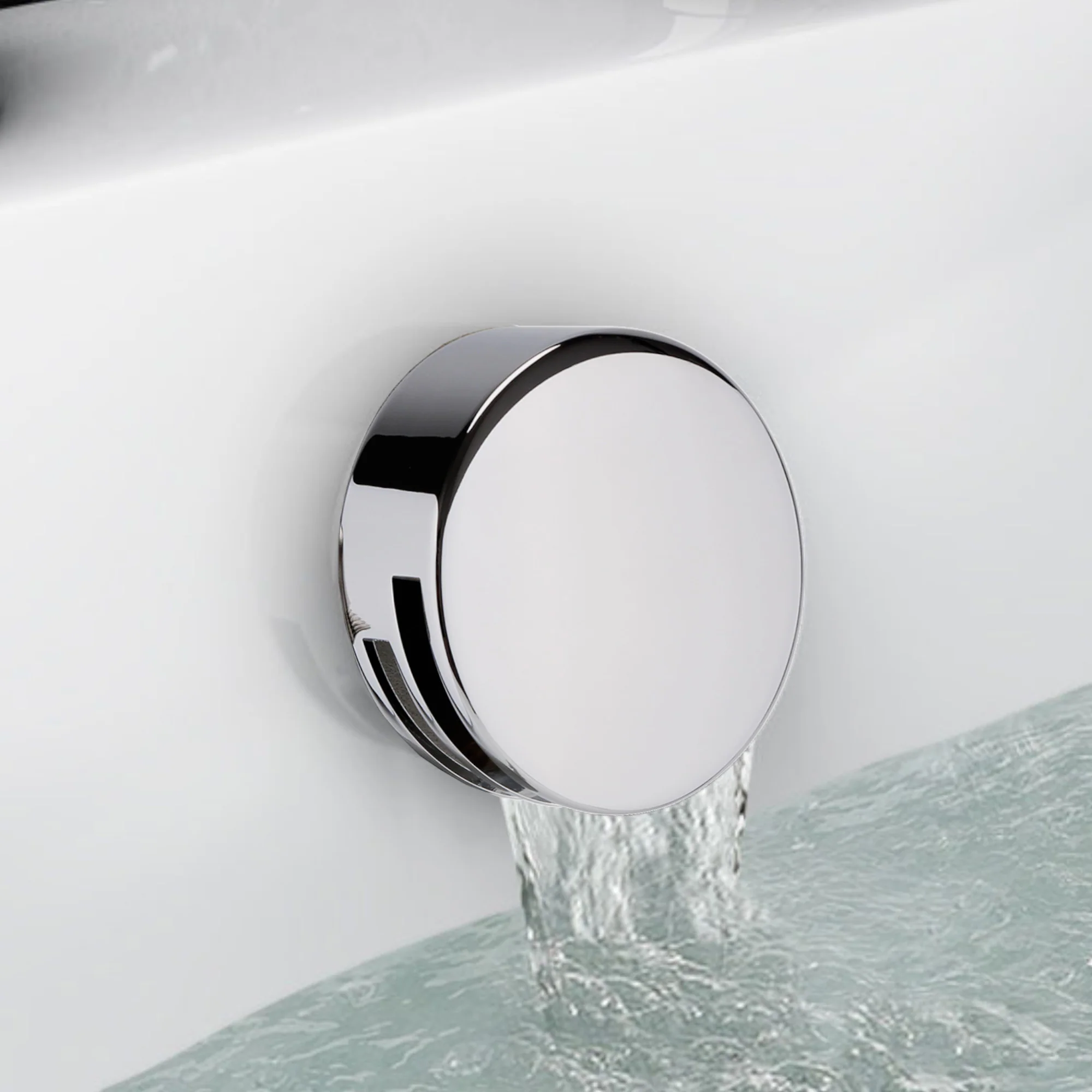 Naples Contemporary Round Concealed Thermostatic Shower Set Incl. Triple Diverter Valve, Wall Fixed 8" Shower Head, Slider Rail Kit, Bath Filler Waste with Overflow - Chrome (3 Outlet) - Image 5