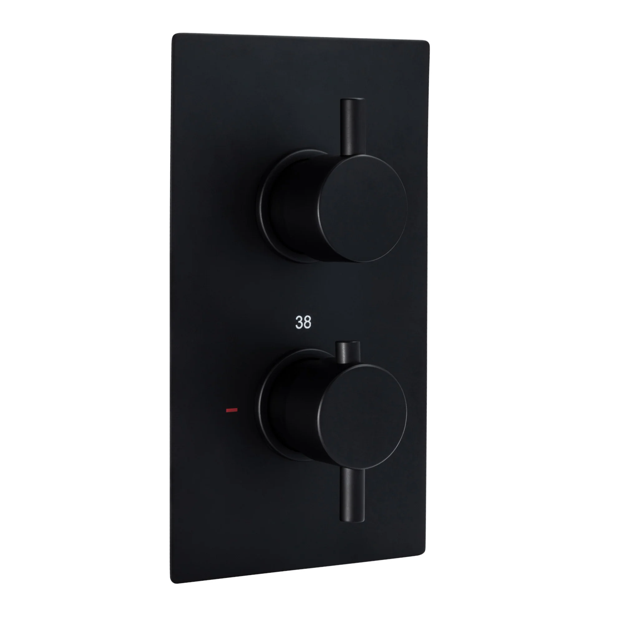 Naples Contemporary Round Concealed Thermostatic Shower Set Ceiling Fixed 8" Shower Head - Matt Black (1 Outlet) - Image 5
