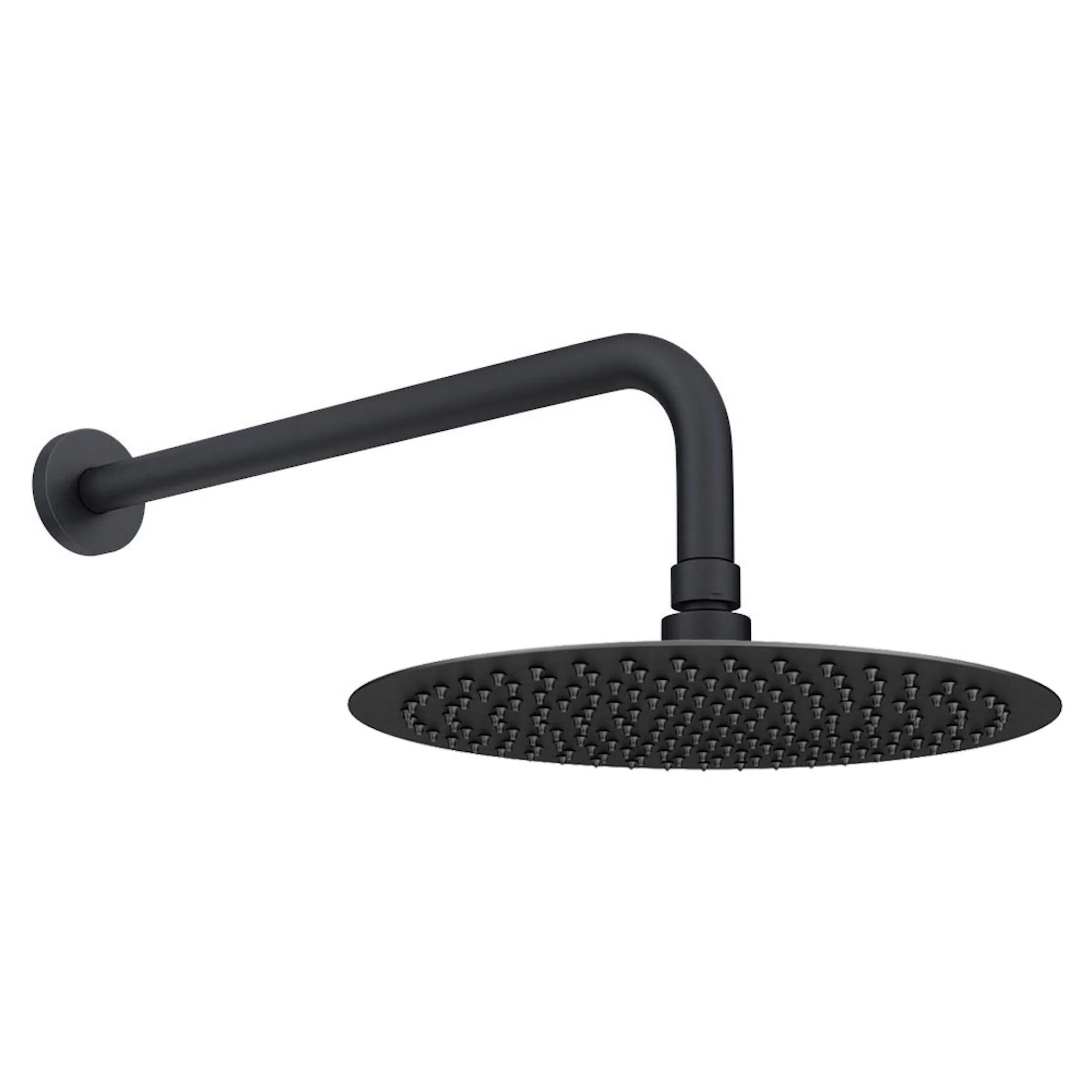 Naples Contemporary Round Concealed Thermostatic Shower Set Incl. Triple Diverter Valve, Wall Fixed 8" Shower Head, Handshower Kit, Bath Filler Waste with Overflow - Matt Black (3 Outlet) - Image 3