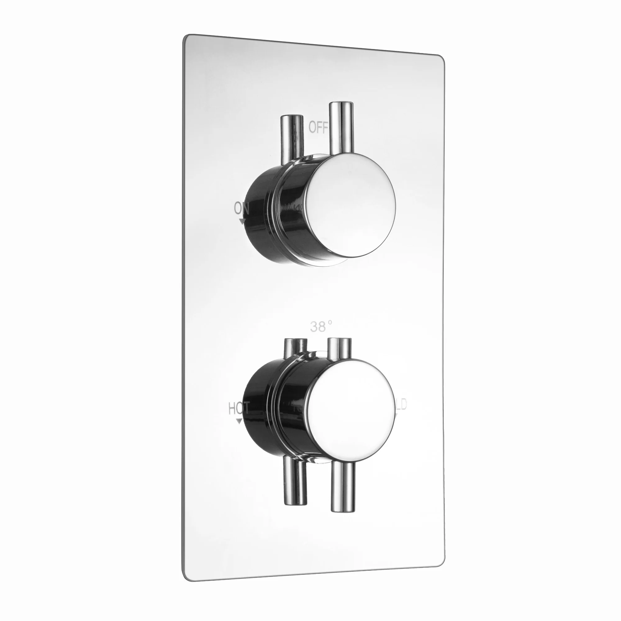 Naples Contemporary Round Concealed Thermostatic Shower Set Wall Fixed 8" Shower Head - Chrome (1 Outlet) - Image 7