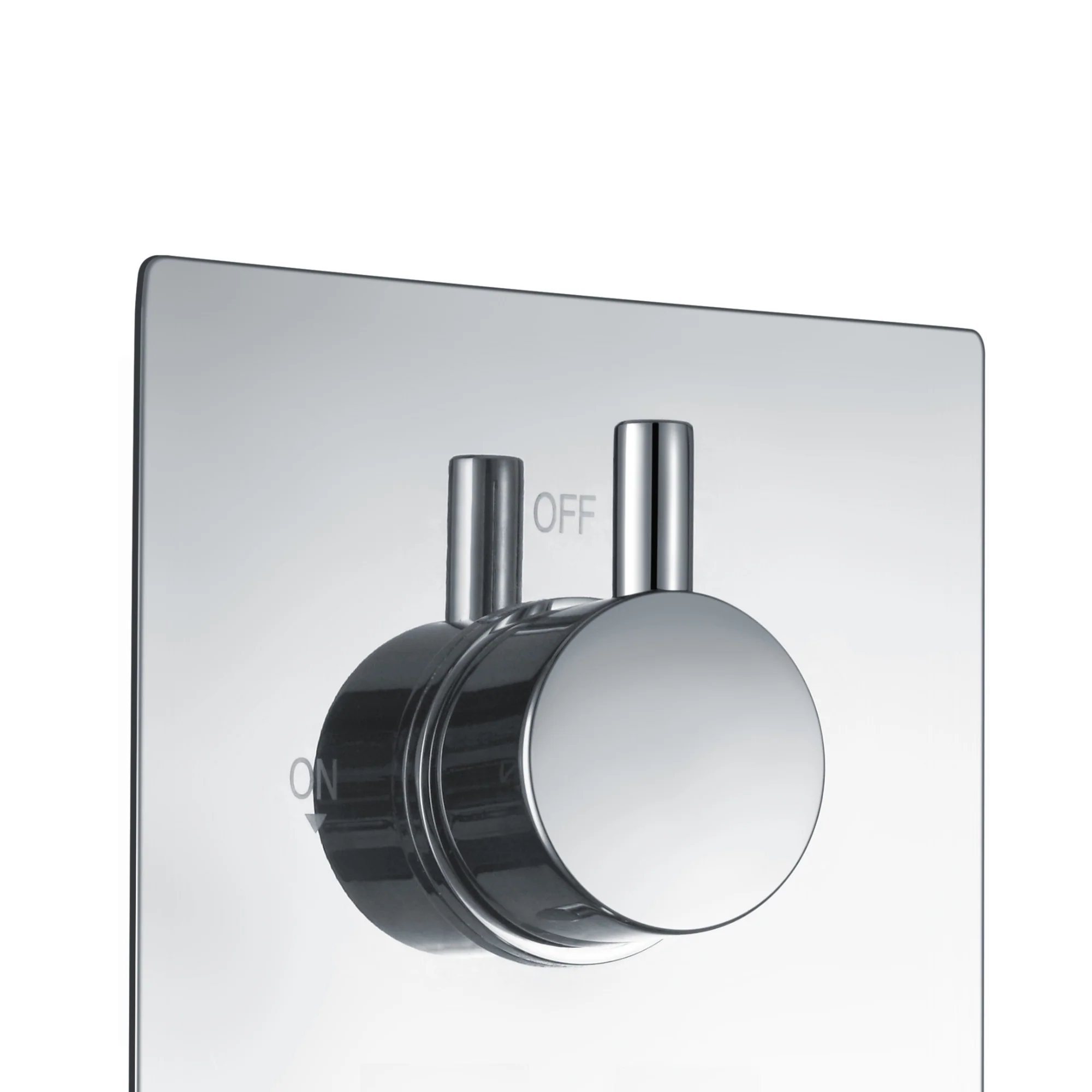 Naples contemporary round concealed thermostatic triple shower valve with 3 outlets - chrome - Image 3