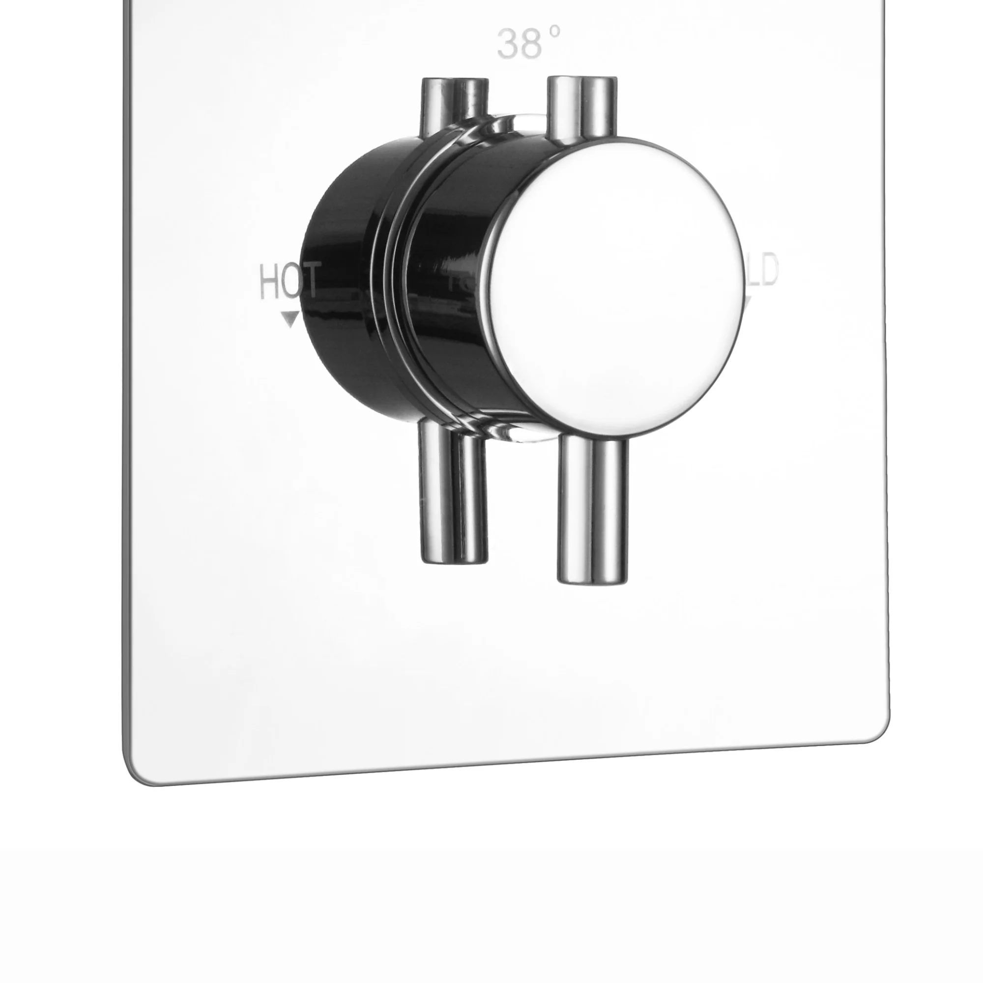 Naples contemporary round concealed thermostatic twin shower valve with 1 outlet - chrome - Image 4