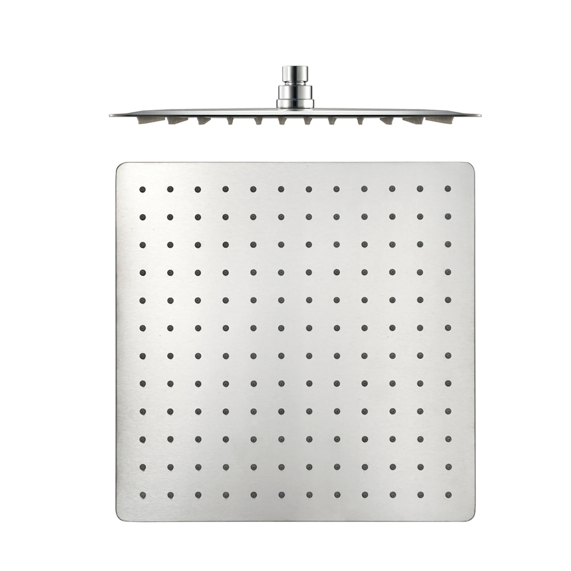 Naples Square Concealed Thermostatic Shower Set Incl. Twin Valve, Wall Fixed 8" Shower Head, Handset Kit - Chrome (2 Outlet) - Image 2