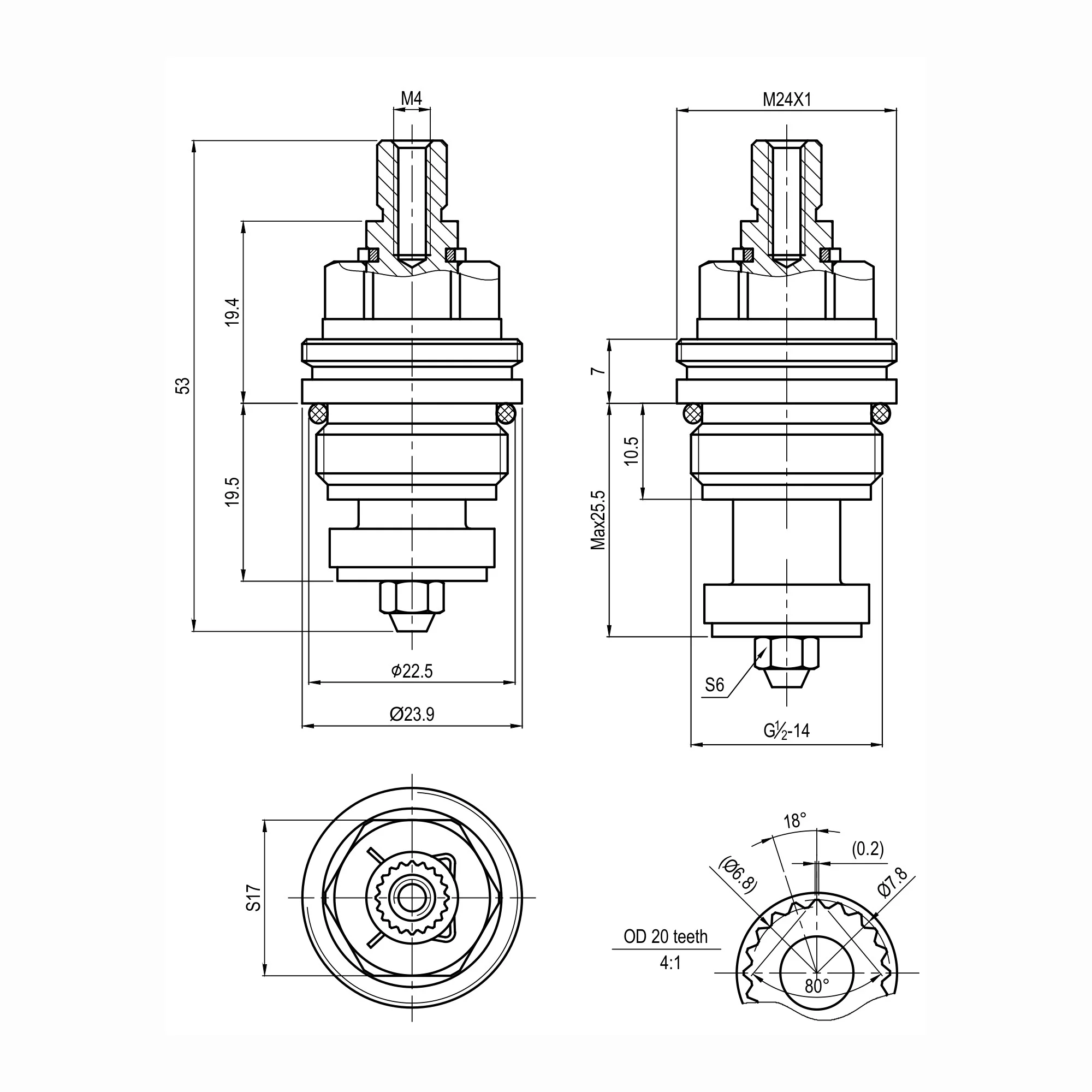 Compression brass valve 1/2" - Langley - Image 2