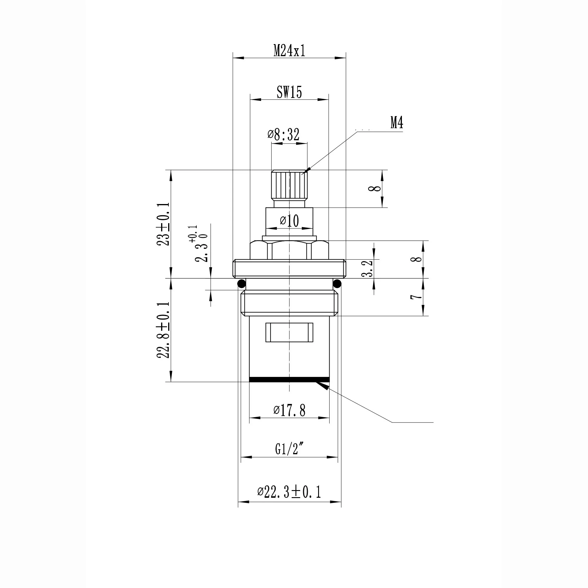 Ceramic disc brass valve 1/2", quarter turn - Astbury, Brompton - HOT - Image 3