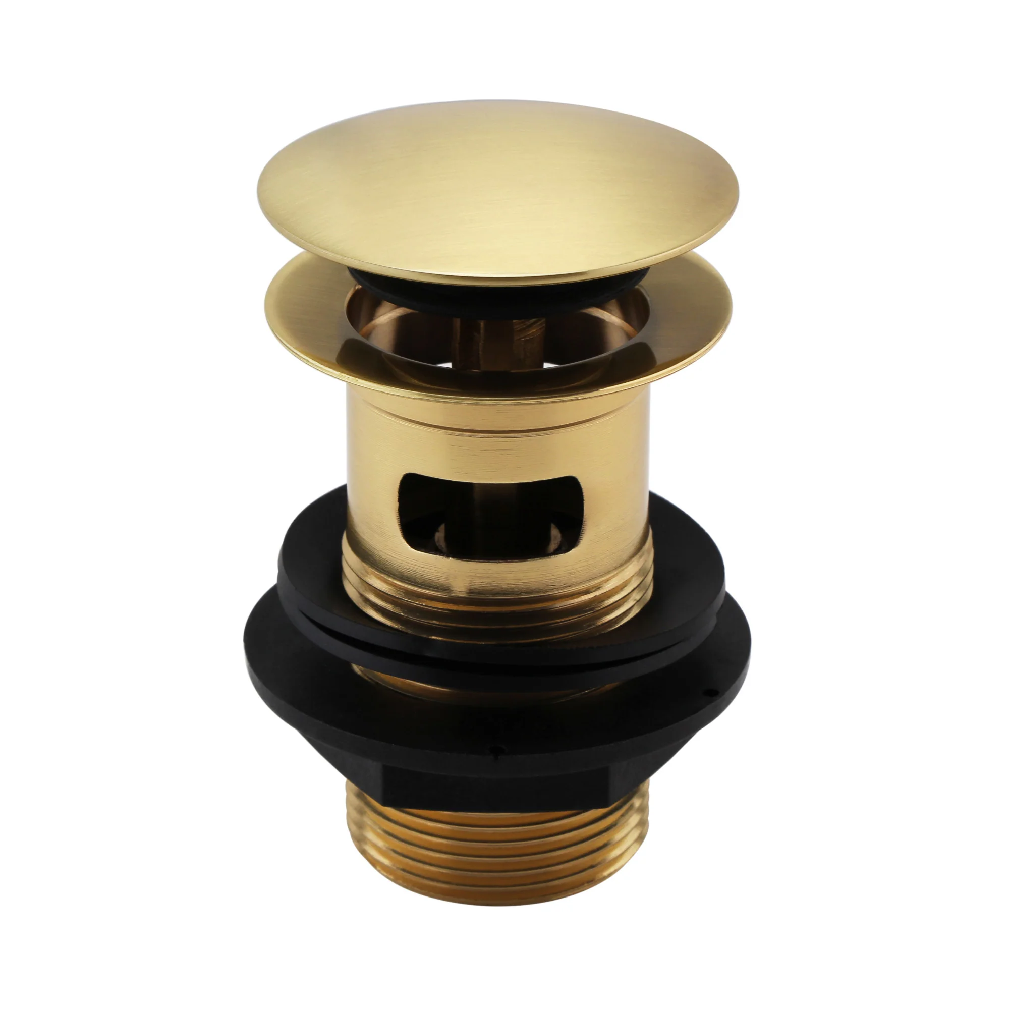 Plaza basin mixer tap + slotted waste - brushed brass - Image 3