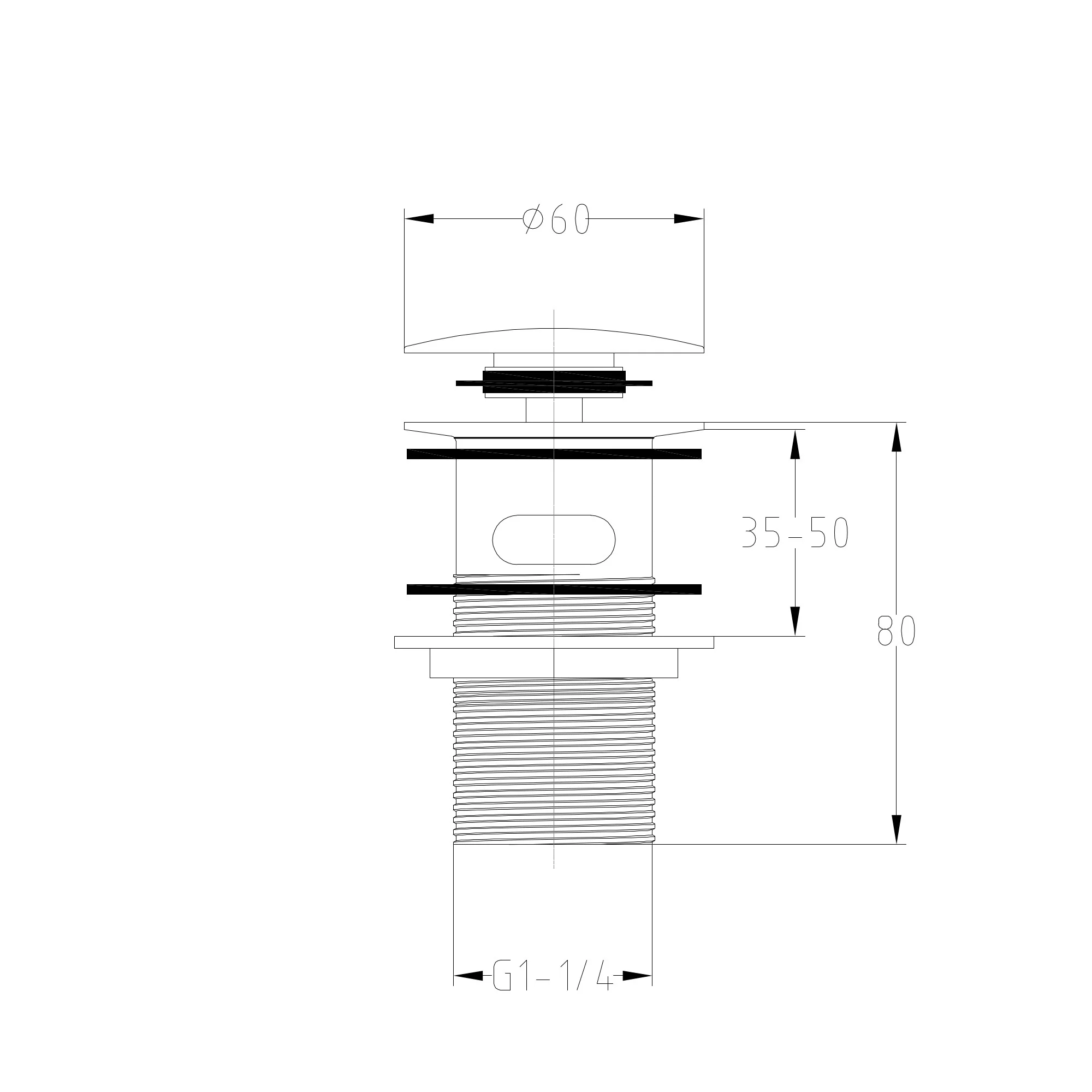 Pop up basin waste round slotted - matt white - Image 5
