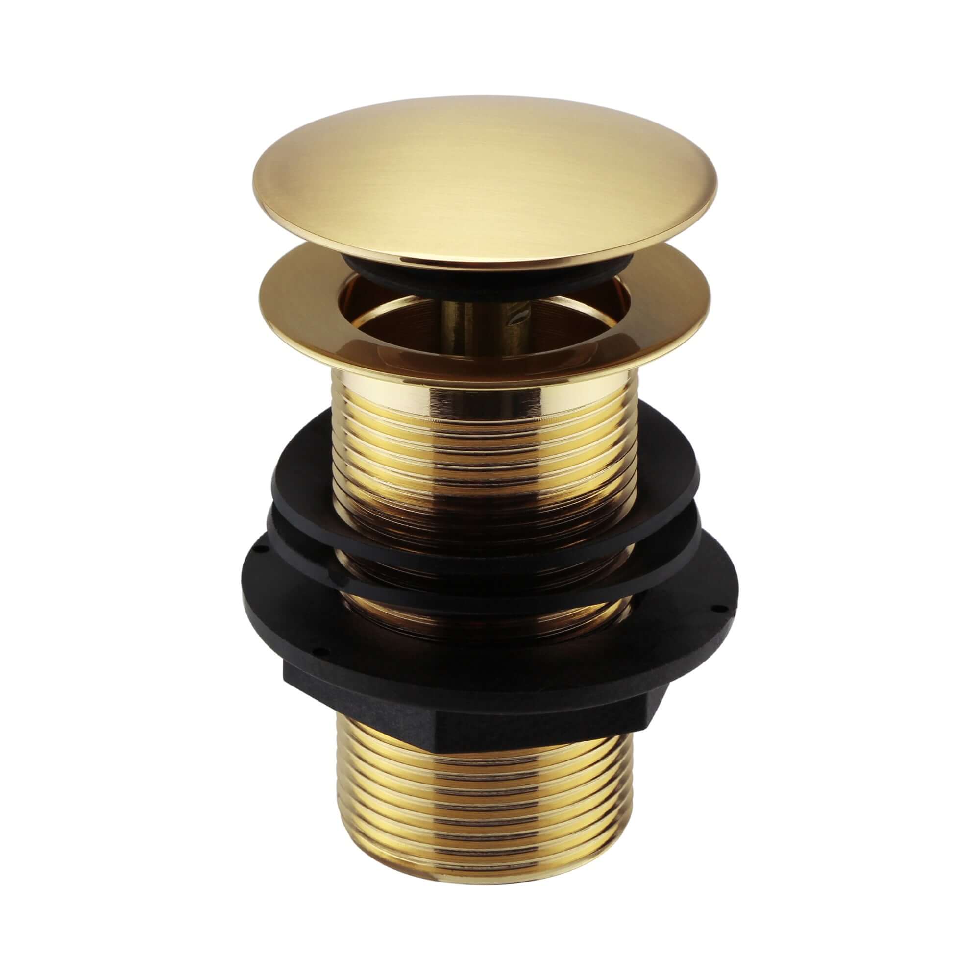 Pop up basin waste round unslotted - brushed brass